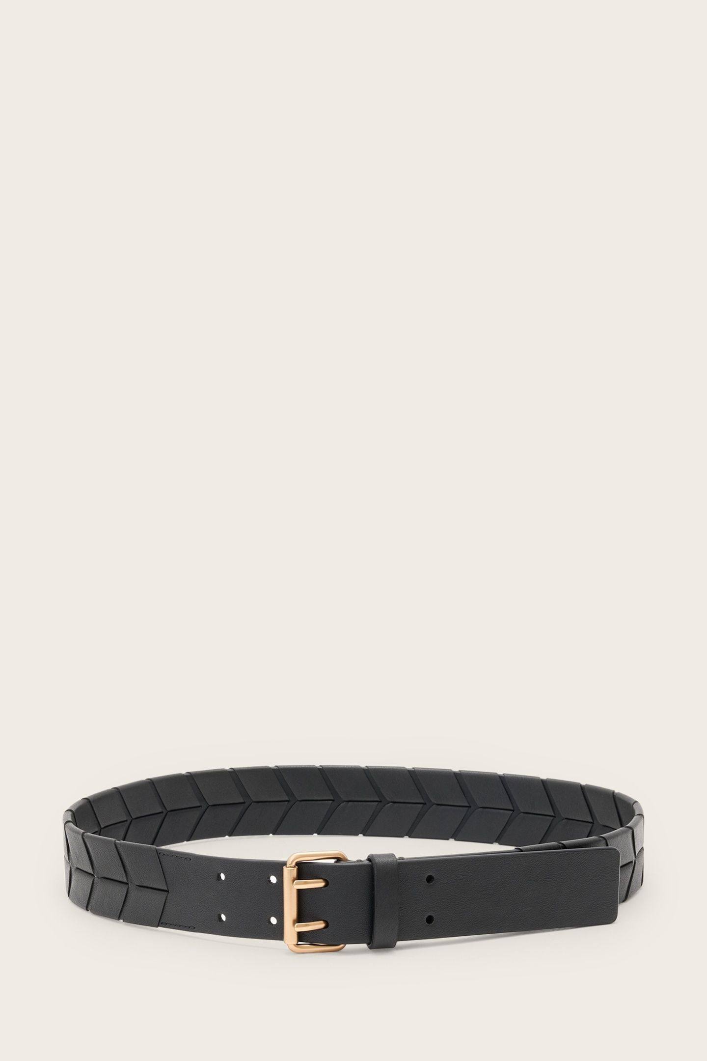 EVELYN DOUBLE BELT BLACK/WARM BRASS 2