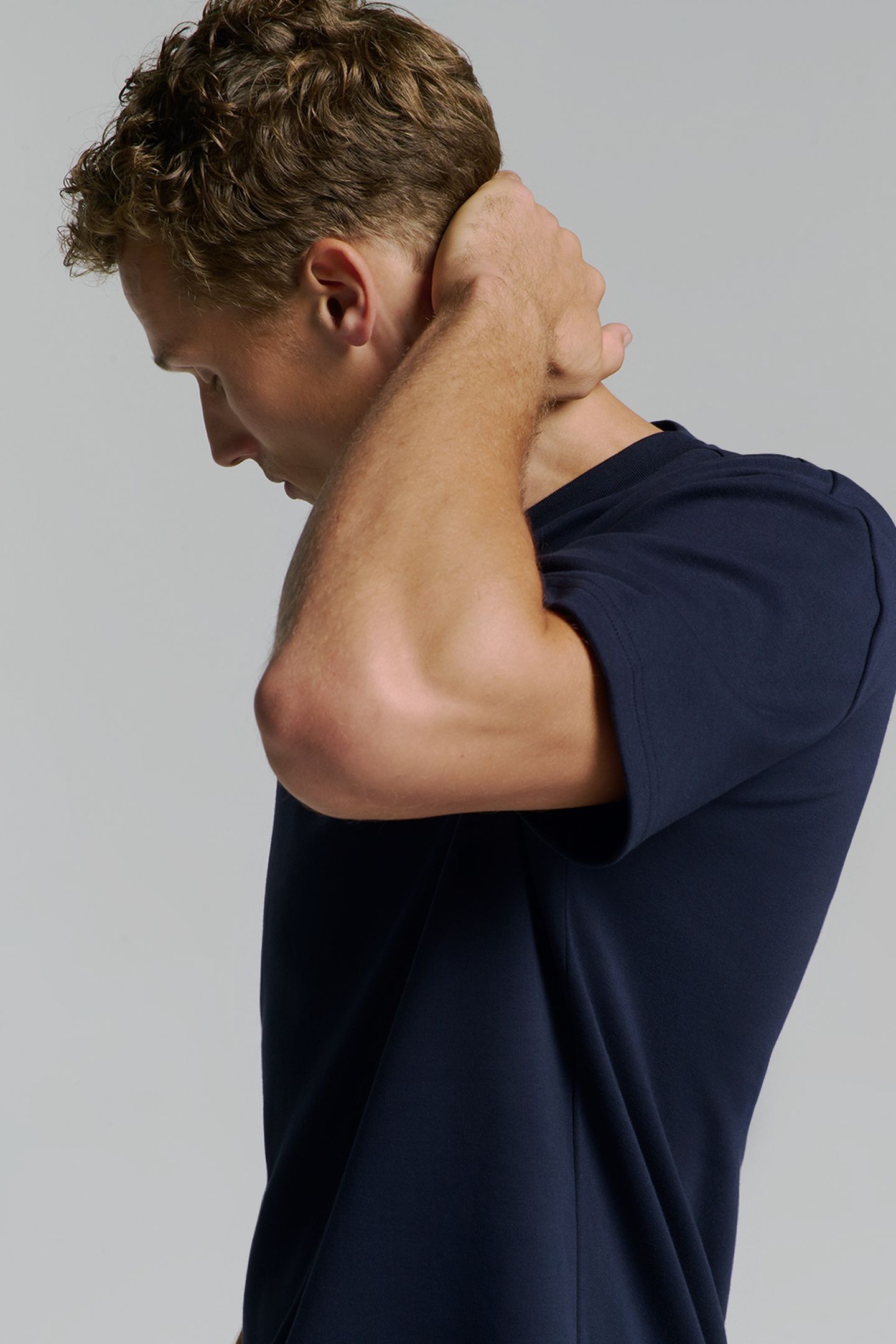 T-SHIRT CREWNECK HEAVY SOLID BASIC DEEP BLUE 7