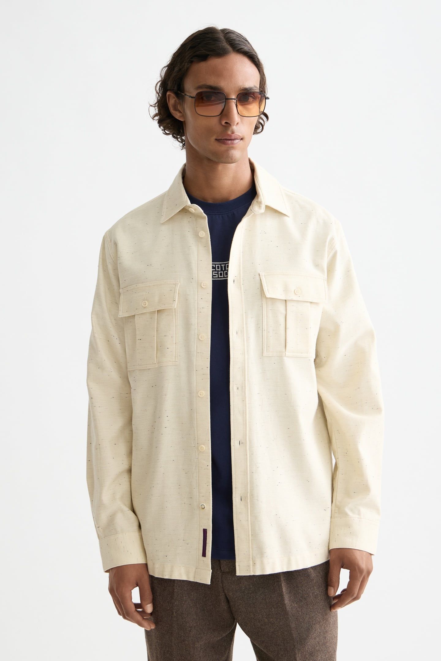 MELANGE RELAXED-FIT SHIRT LIGHT TANNIN MELANGE 1