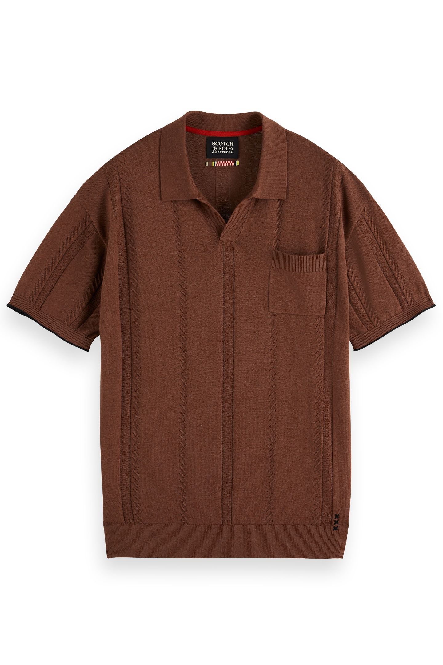 RELAXED FIT KNITTED POLO COLD BREW 4