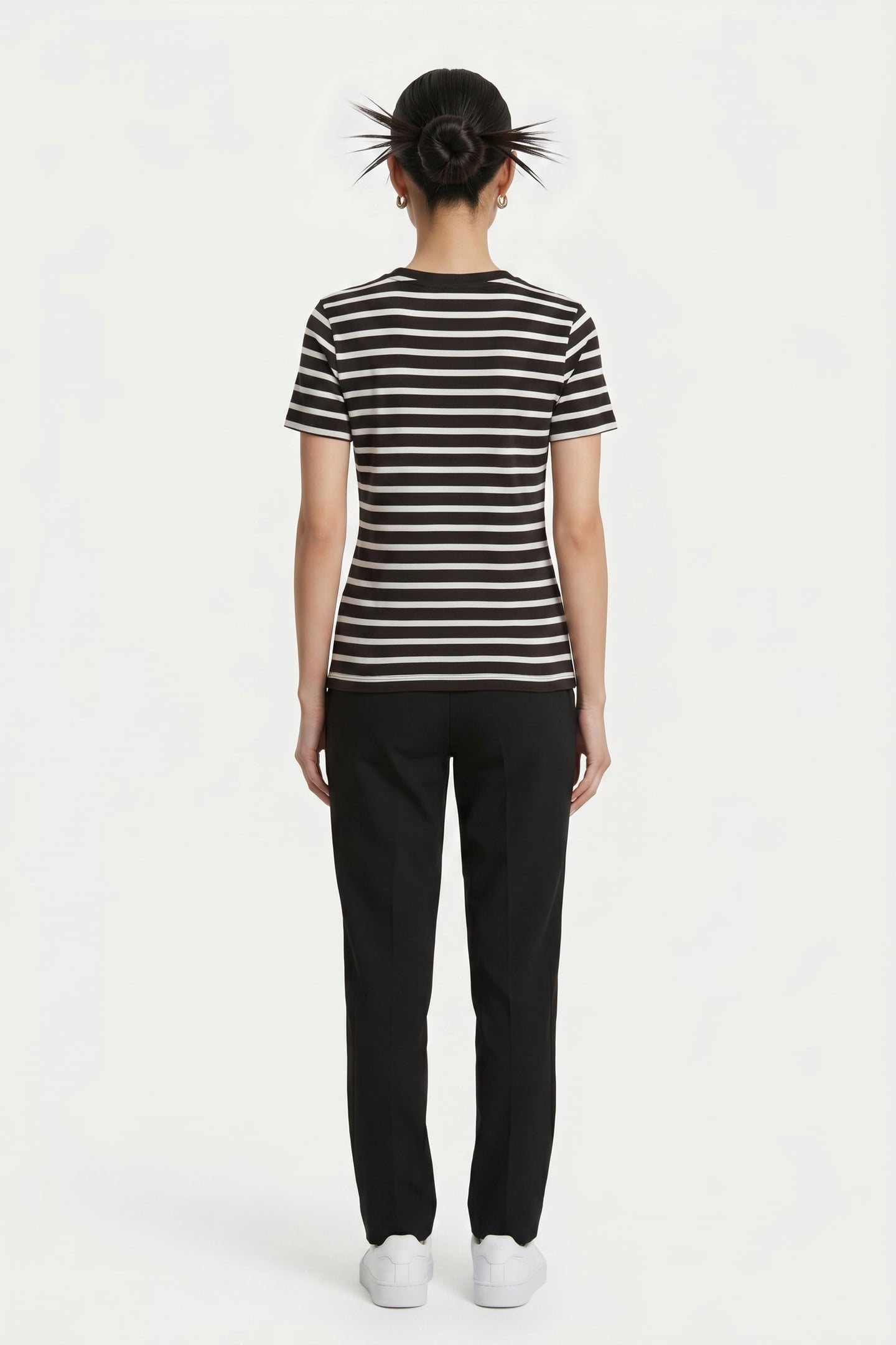SLIM CODY CREW NECK SS BLACK/ECRU 2