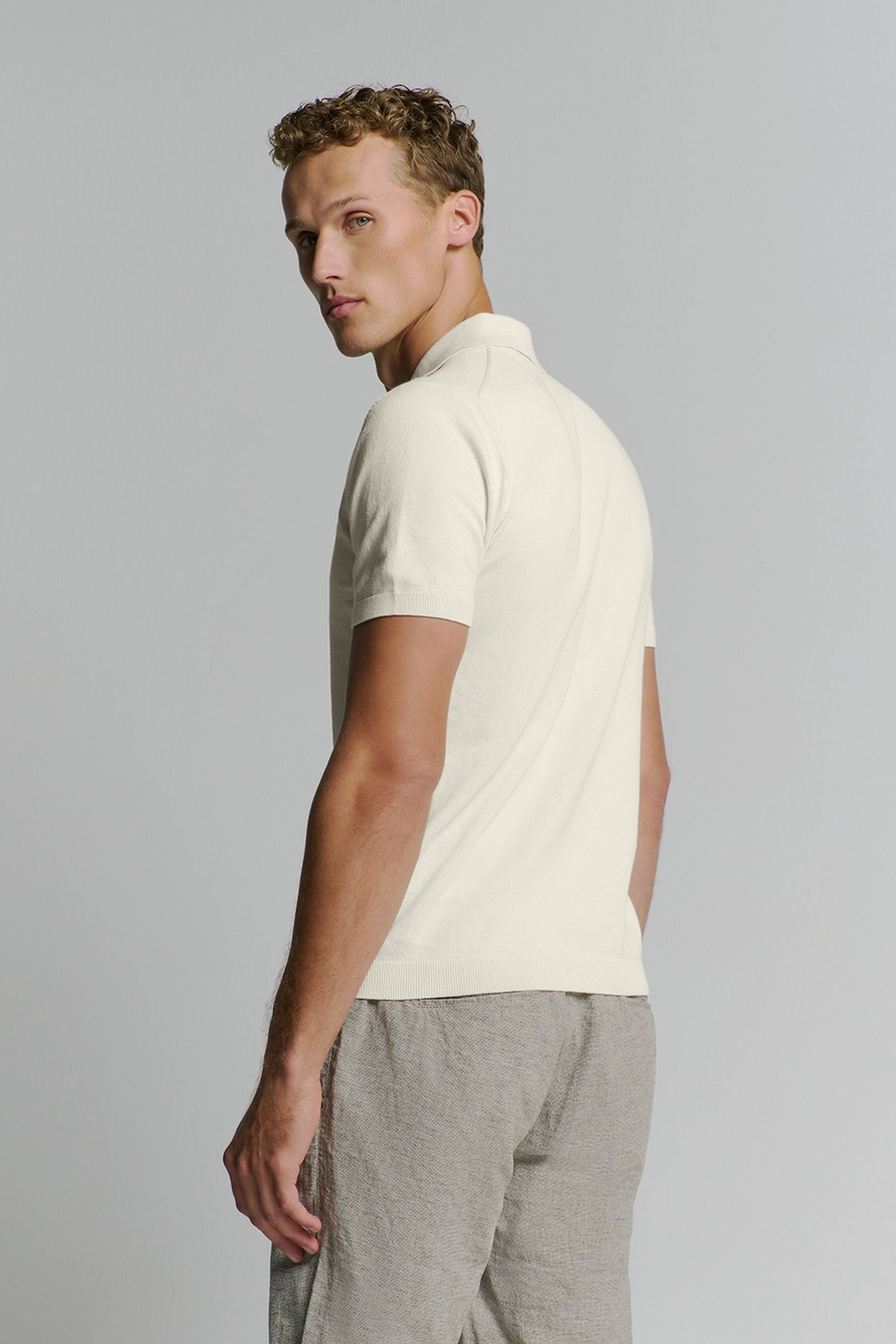 PULLOVER SHORT SLEEVE POLO V SOLID OFFWHITE 4