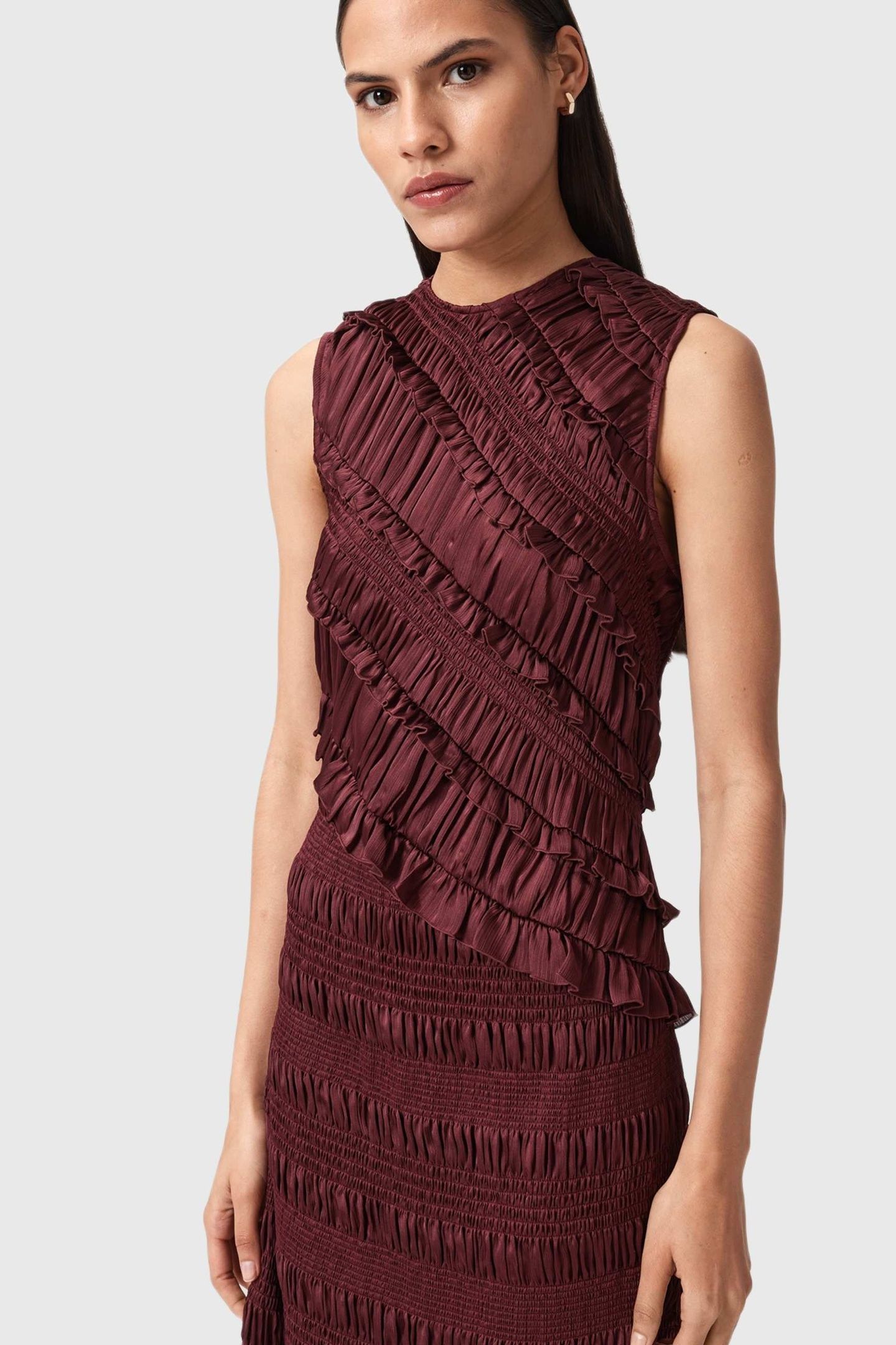 NYLA DRESS TAWNY PORT RED 3