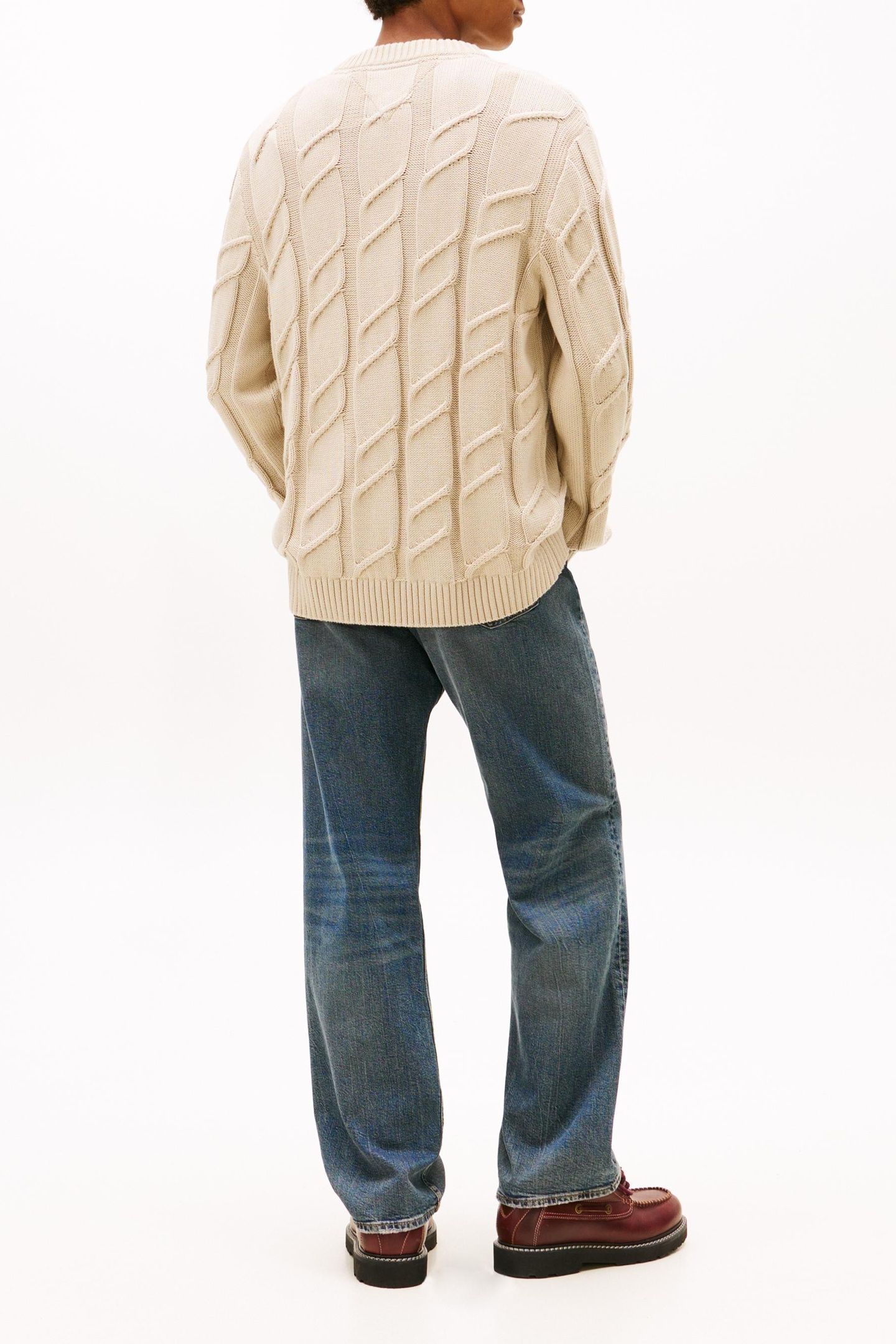 REGULAR CHUNKY CABLE SWEATER GULF SAND 2