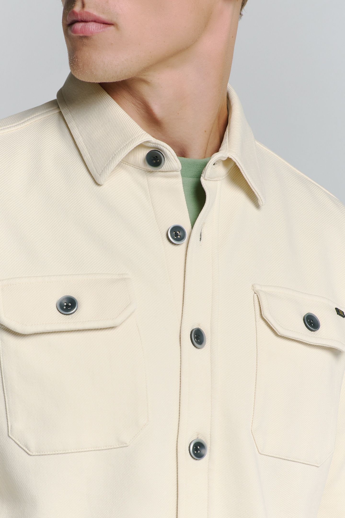 OVERSHIRT BUTTON CLOSURE SWEAT CHALK 7