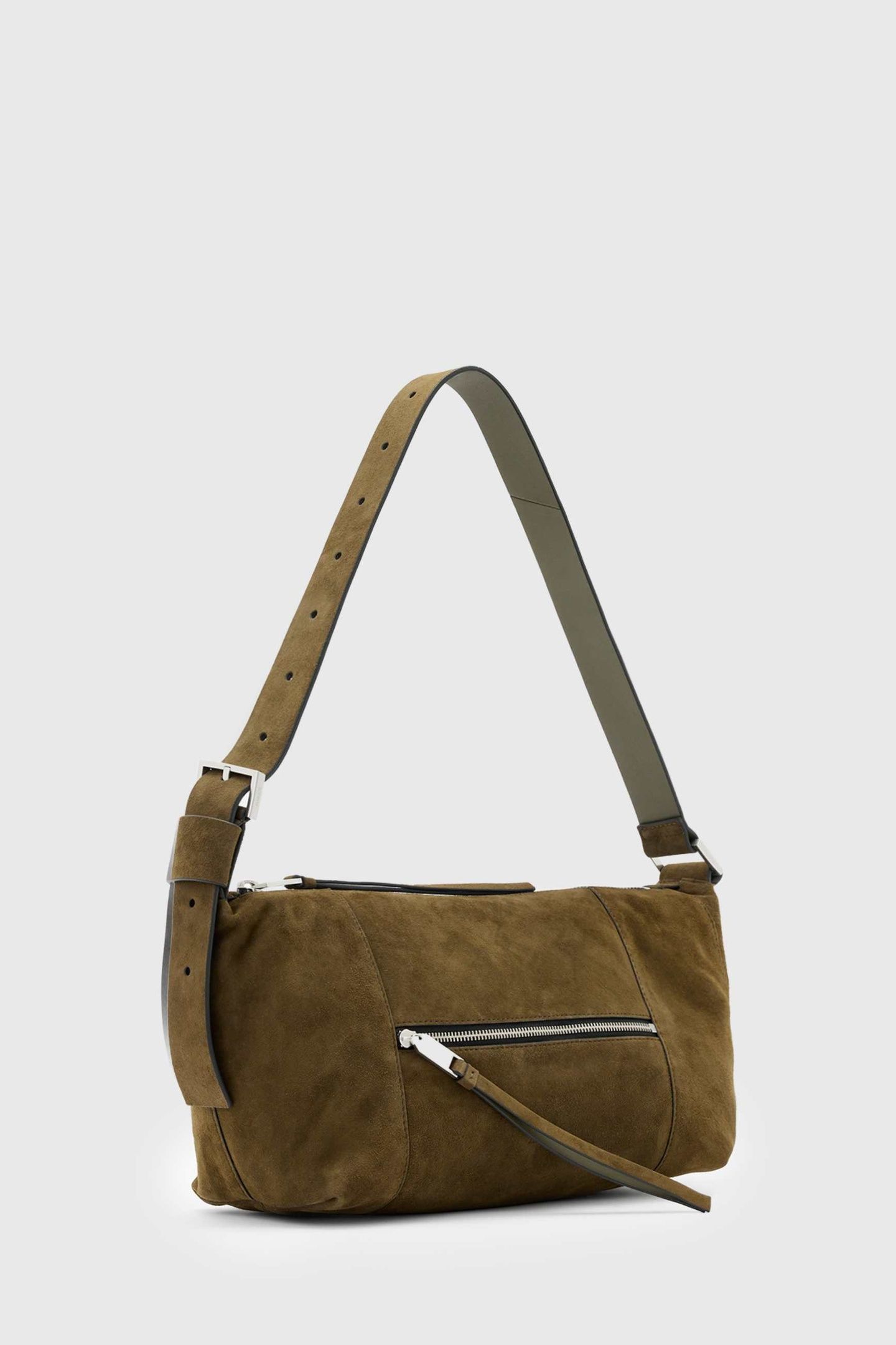 VEGA SUEDE SHLDR BAG OLIVE GREEN 3