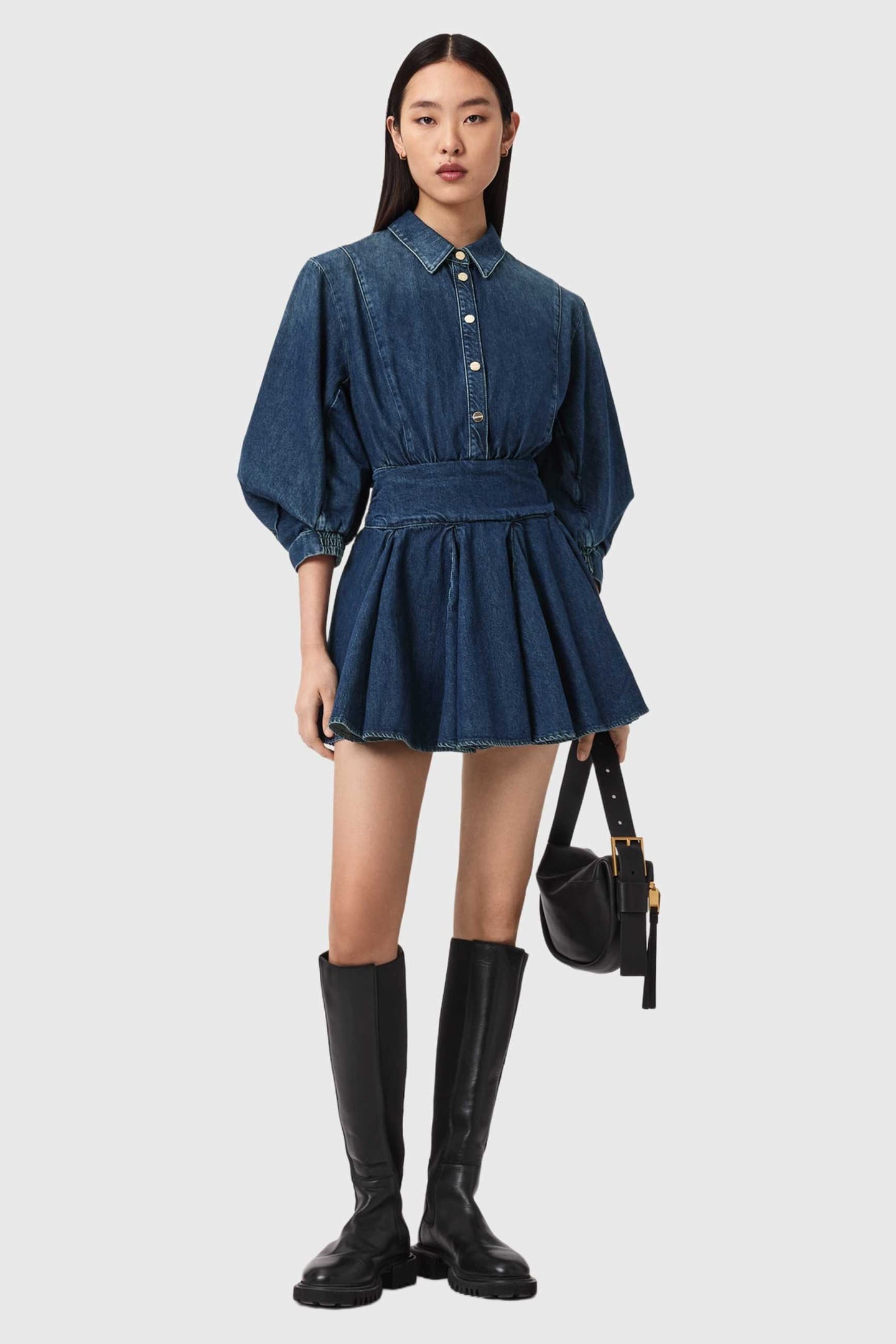 ARLO DENIM DRESS MID INDIGO 3