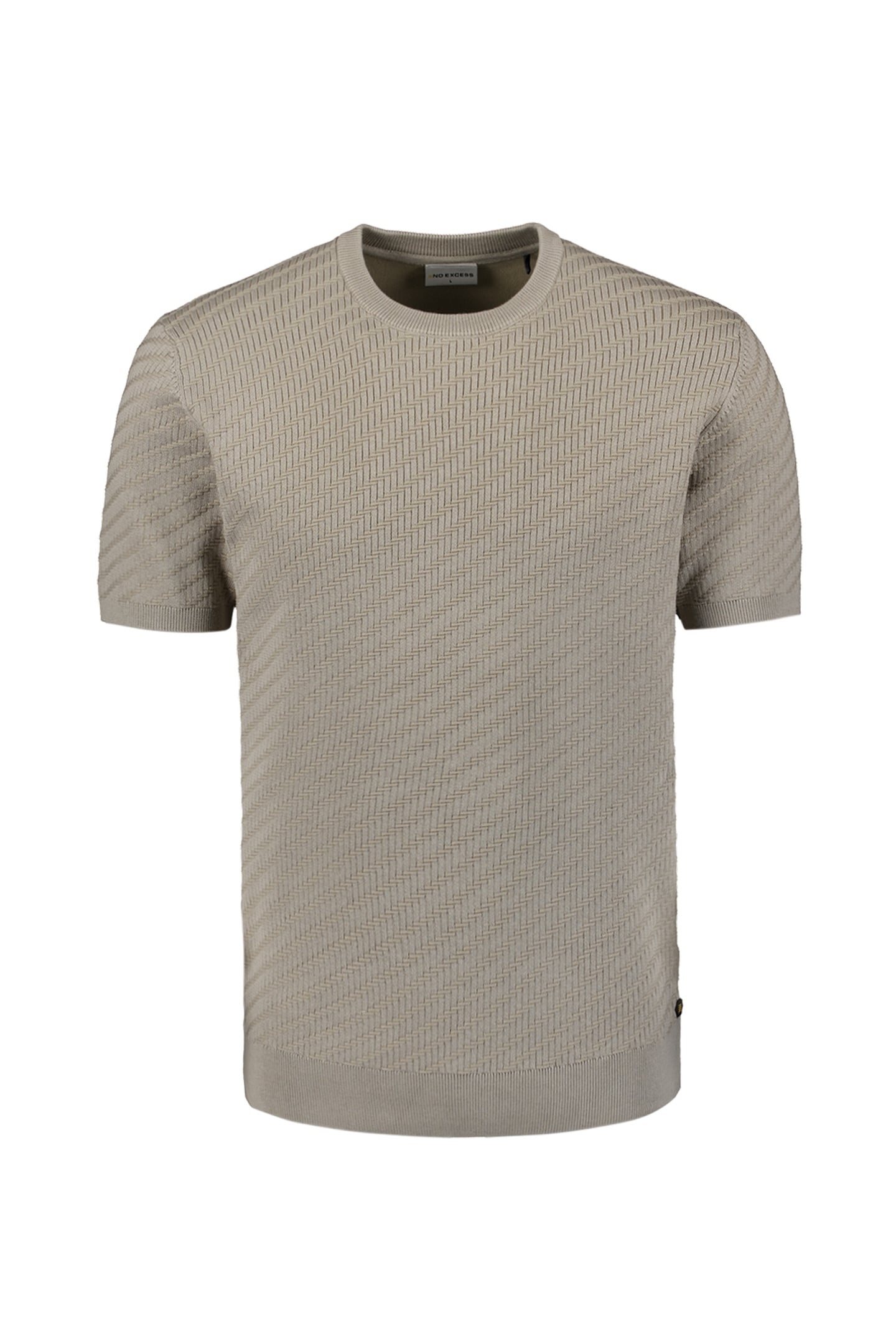 PULLOVER SHORT SLEEVE CREWNECK SOLID JACQUARD CLAY 5
