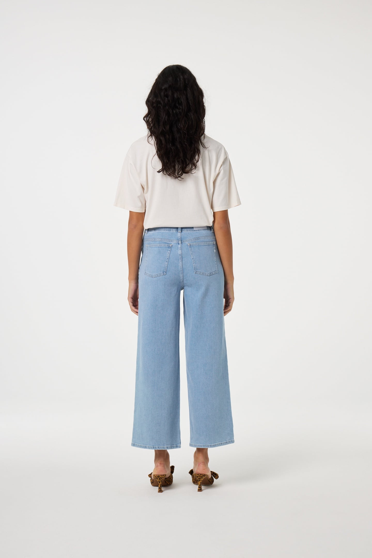 HAYLEY WIDE LEG CROPPED JEANS MID BLUE 2