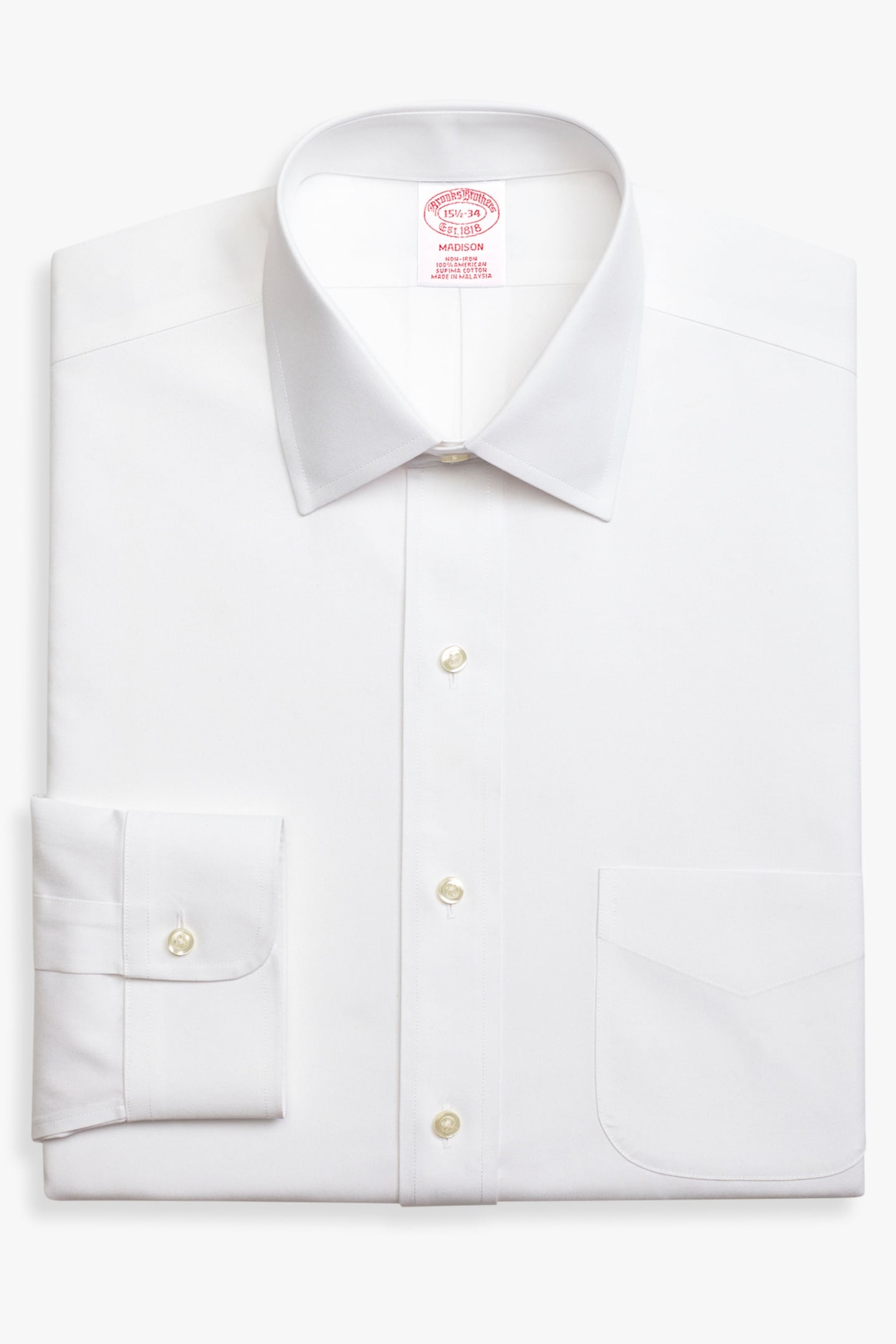 SLIM FIT NON-IRON COTTON SHIRT WITH AINSLEY COLLAR WHITE 5