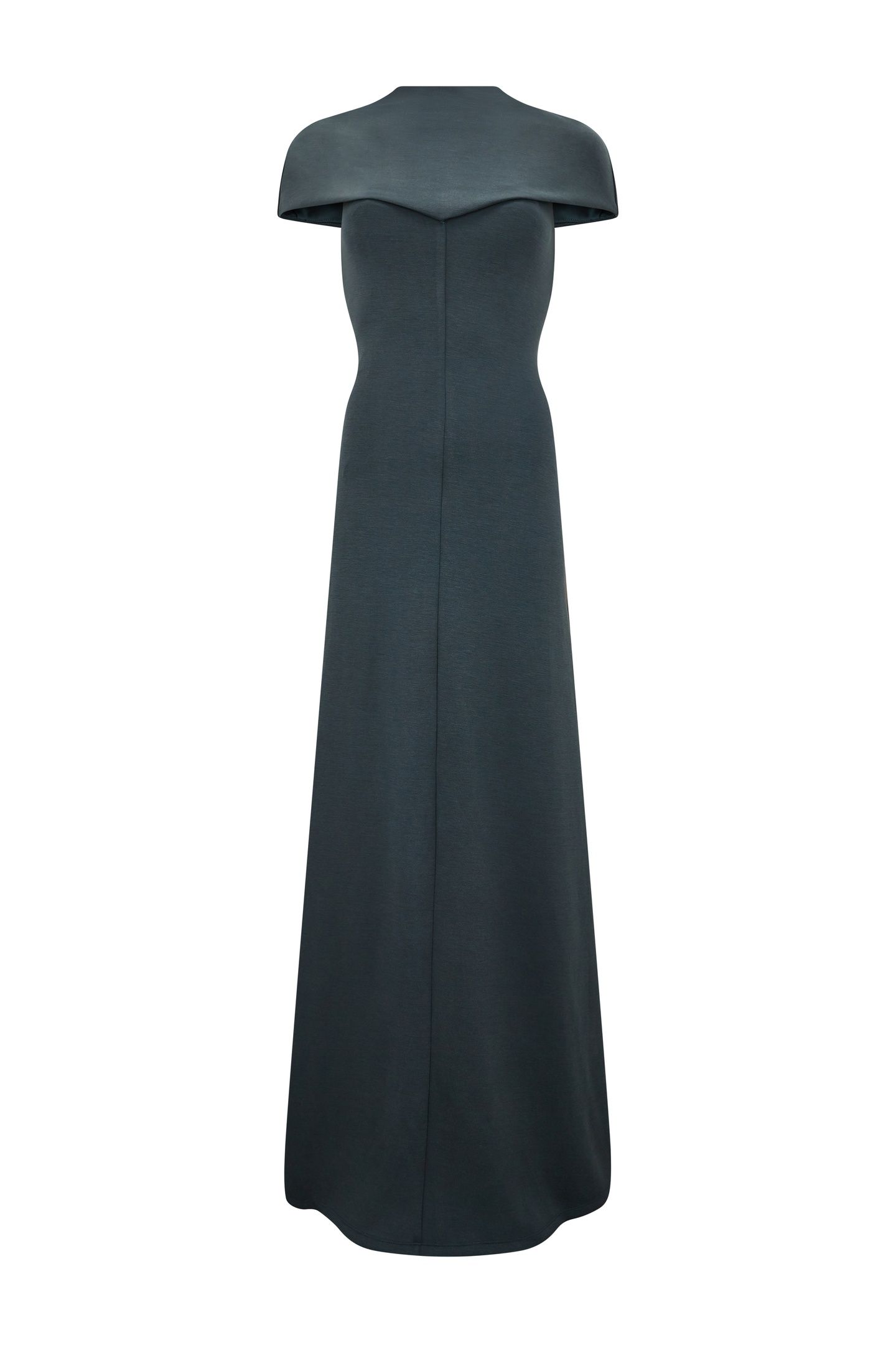 KNITTED CAP SLEEVE MAXI DRESS TEAL 3