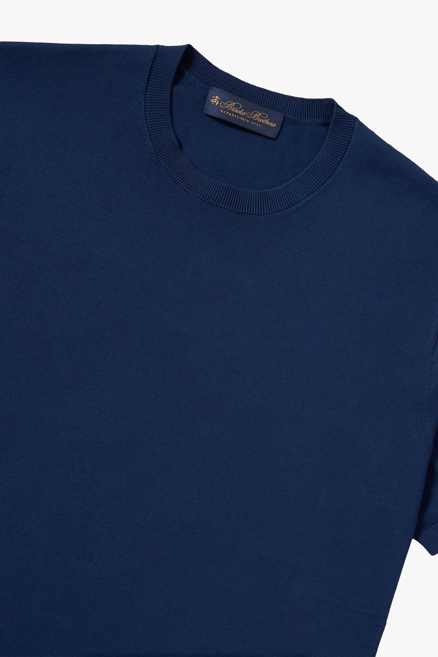 DARK BLUE MAKO COTTON SHORT SLEEVE SWEATER DARK BLUE 5