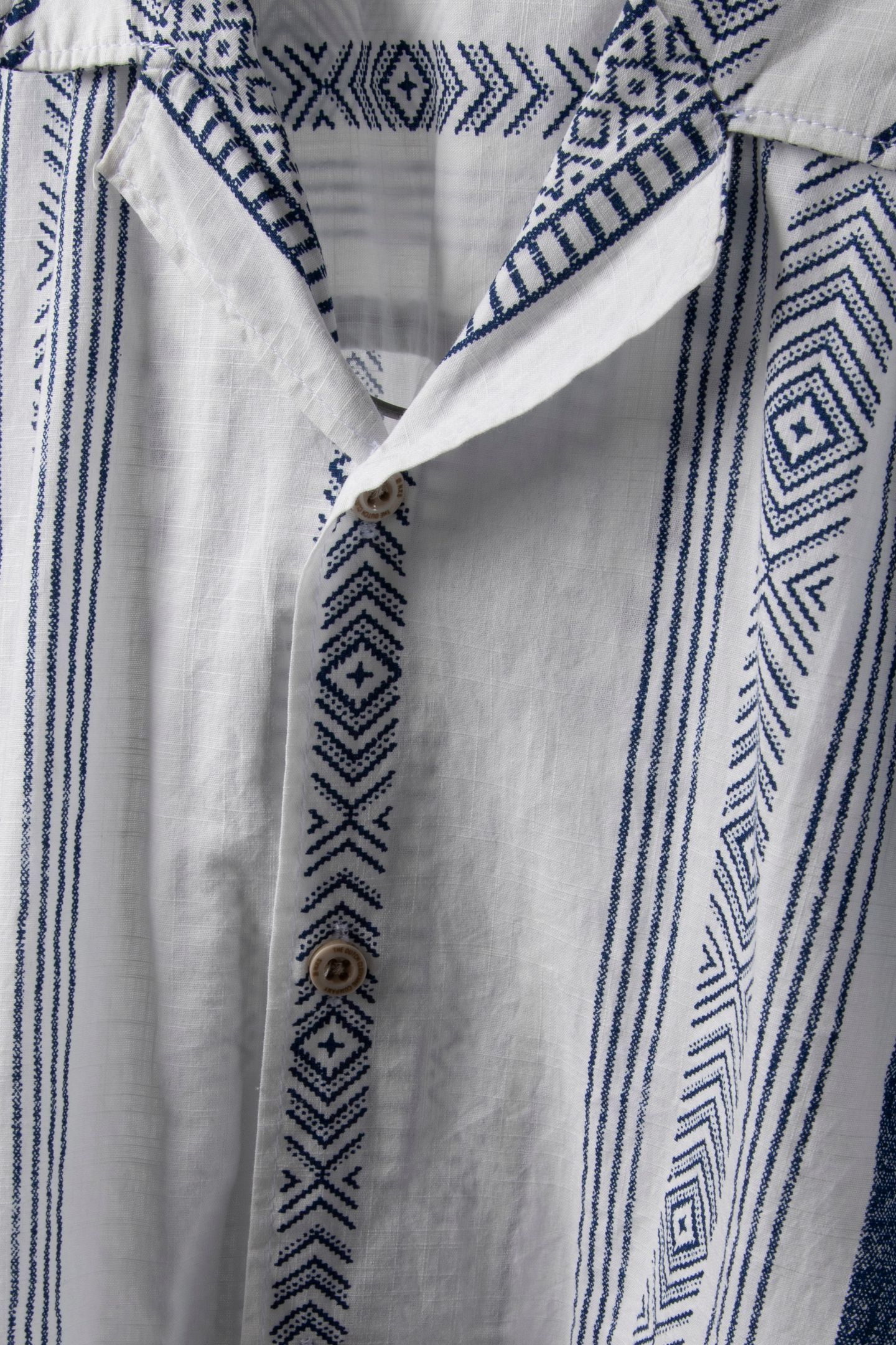 SHIRT SHORT SLEEVE REVERS COLLAR SLUB ALLOVER PRINTED INDIGO 6