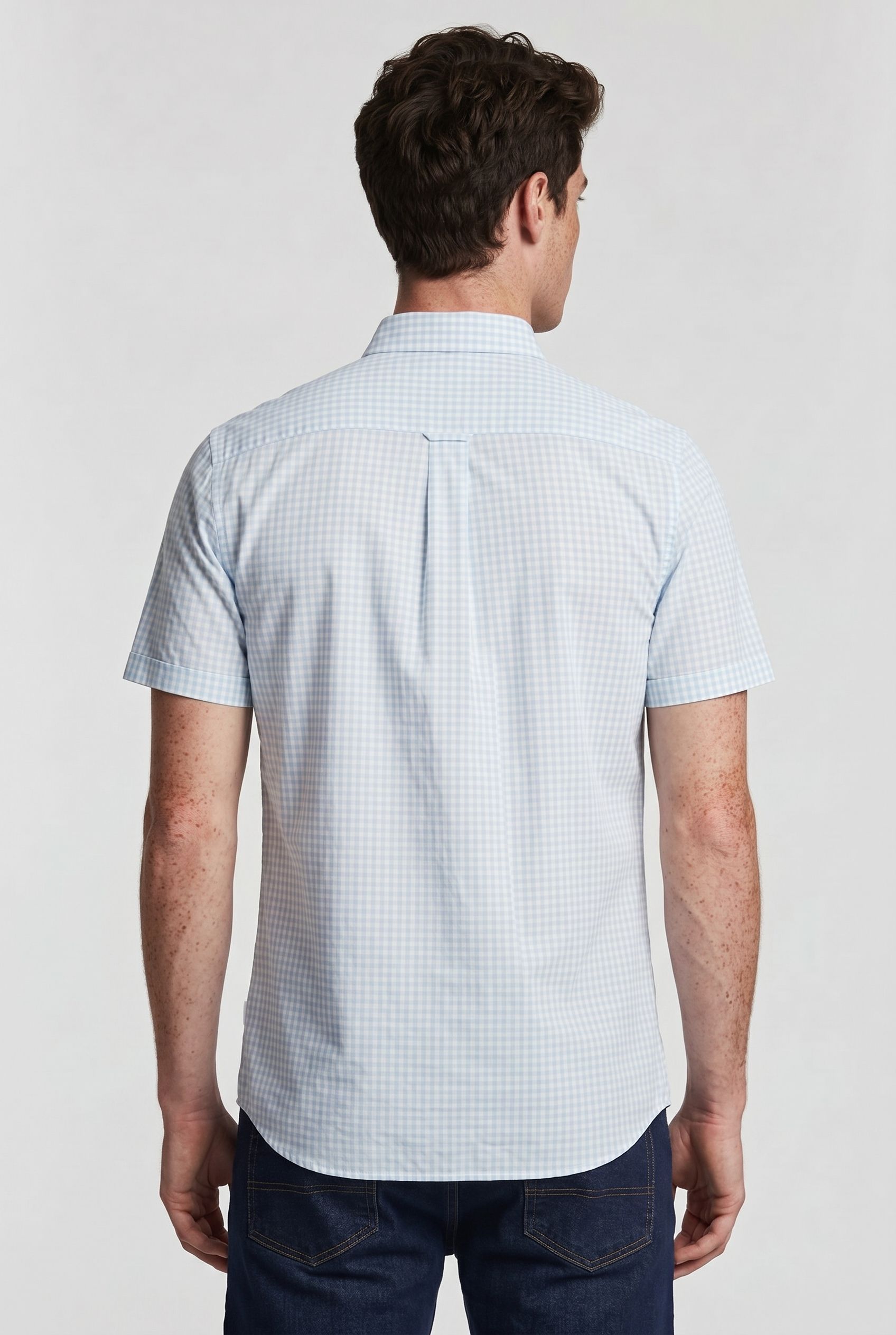 SS GINGHAM SHIRT DECK BLUE/ WHITE 2