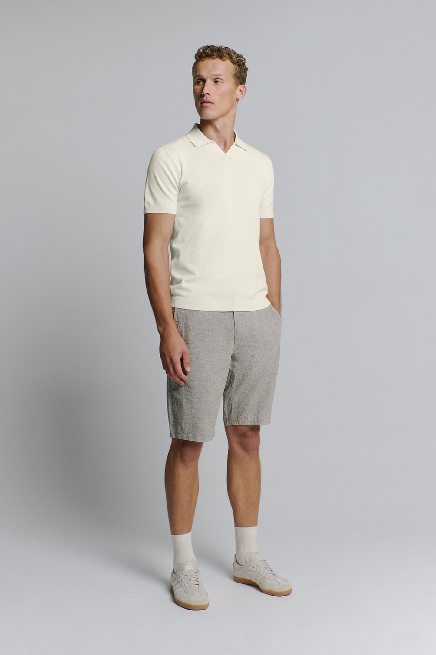 PULLOVER SHORT SLEEVE POLO V SOLID OFFWHITE 2