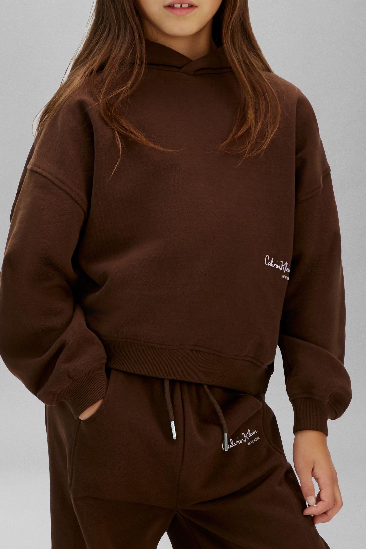GIRLS SIGNATURE HOODIE LEGACY BROWN 6