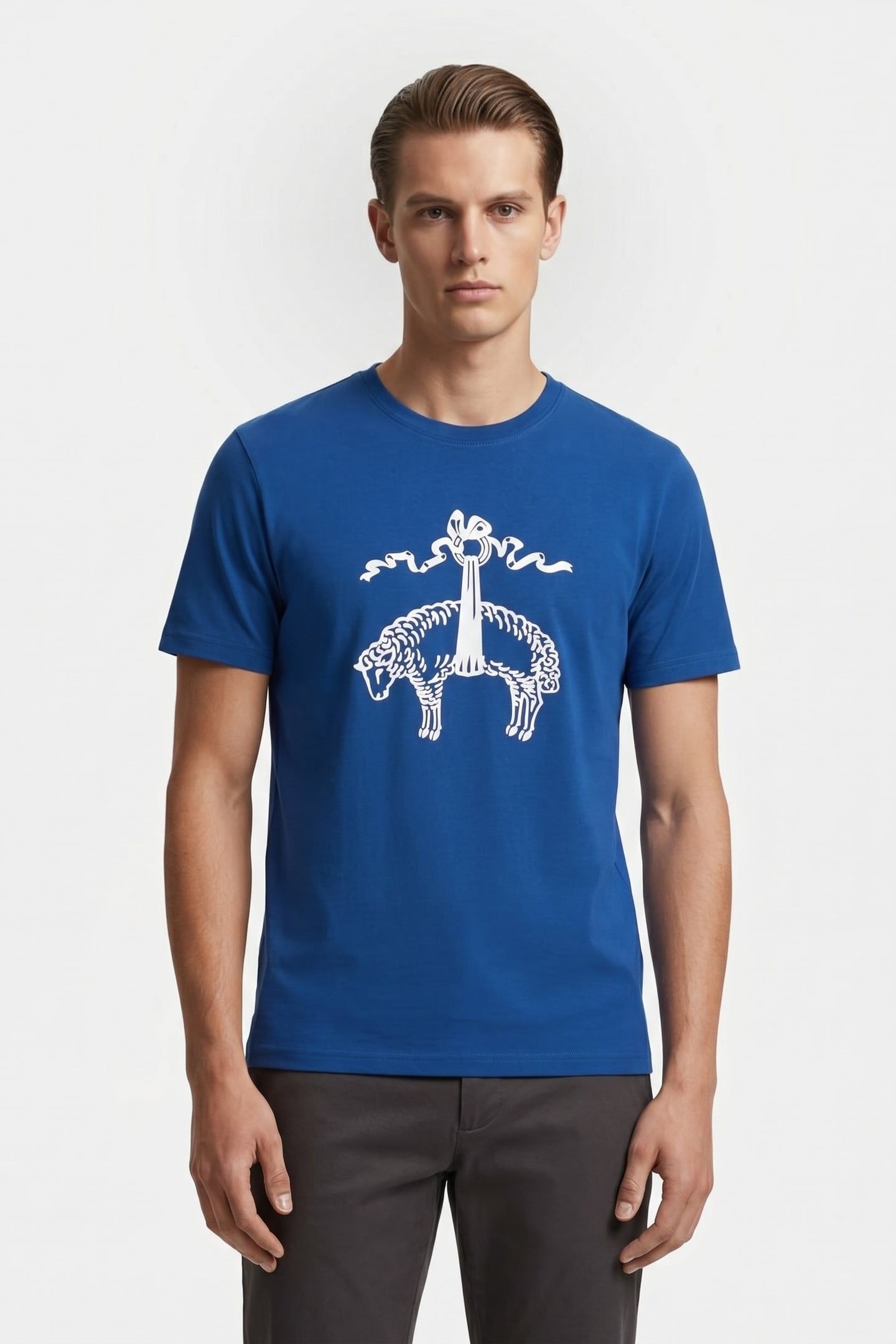 COTTON T-SHIRT OPEN BLUE 1