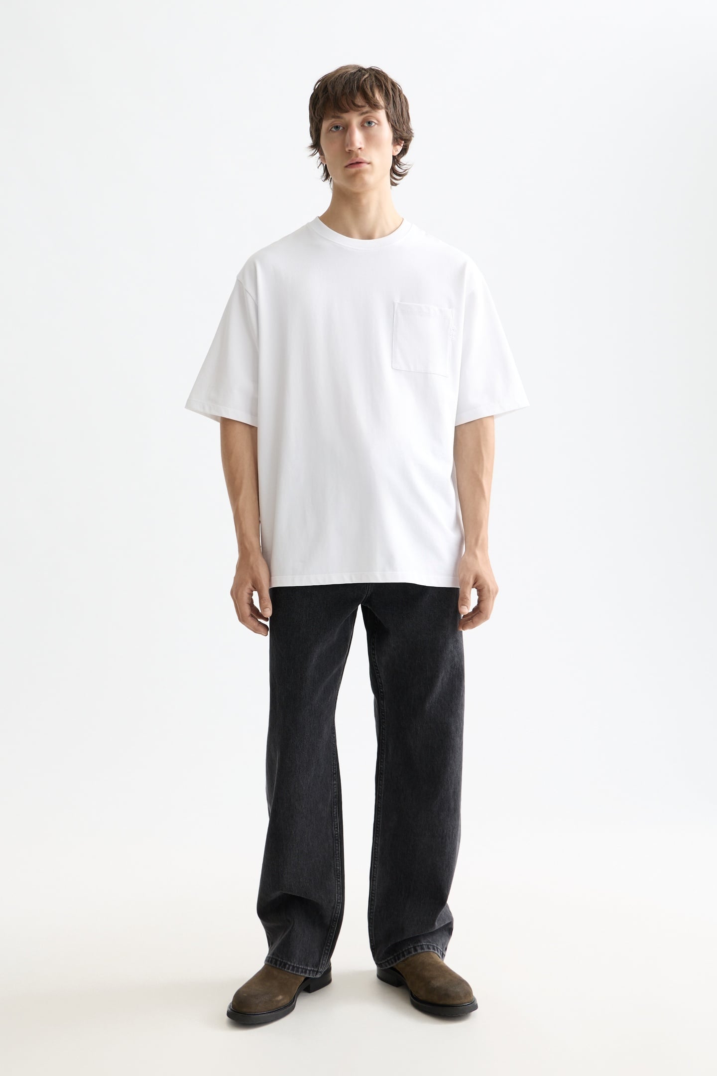 CORE - 3 CROSSES LOOSE FIT POCKET T-SHIRT WHITE 1