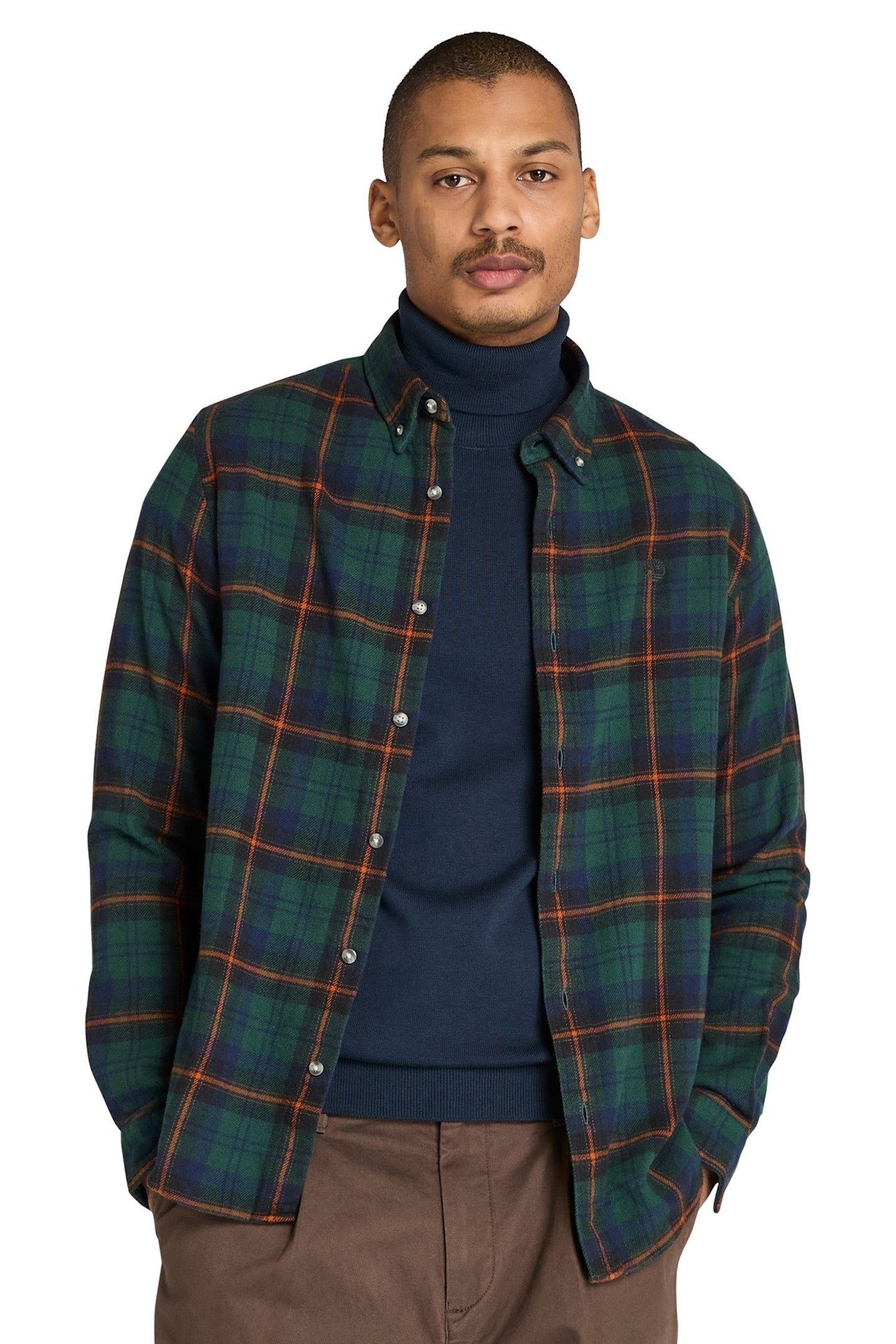 MIDWEIGHT FLANNEL CHECK SHIRT GREEN GABLES 1