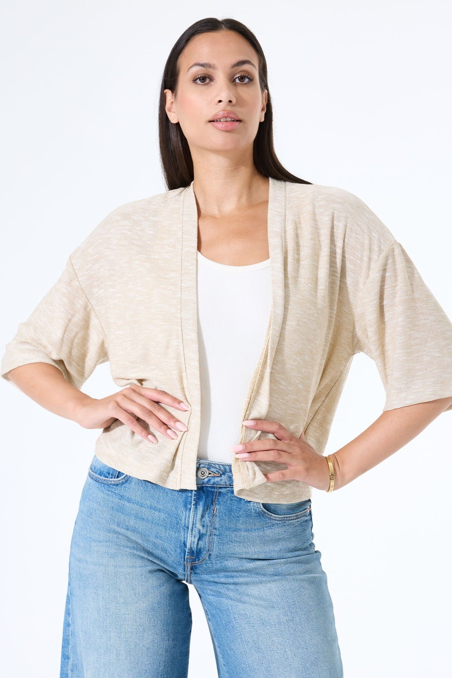 LADIES CARDIGAN BEIGE STONE 1