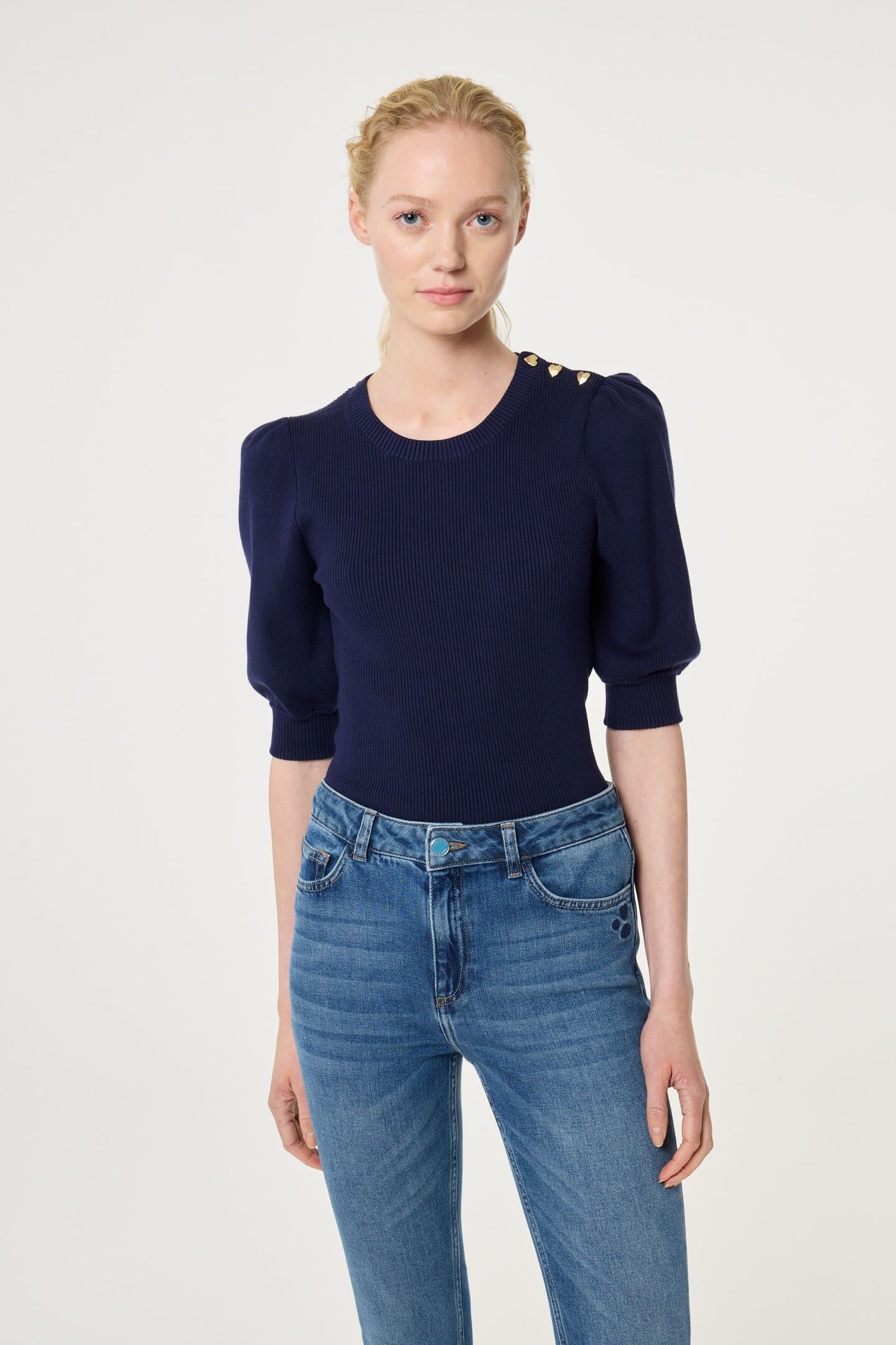 MOLLY SHORT SLEEVE PULLOVER AFTER MIDNIGHT BLUE 1