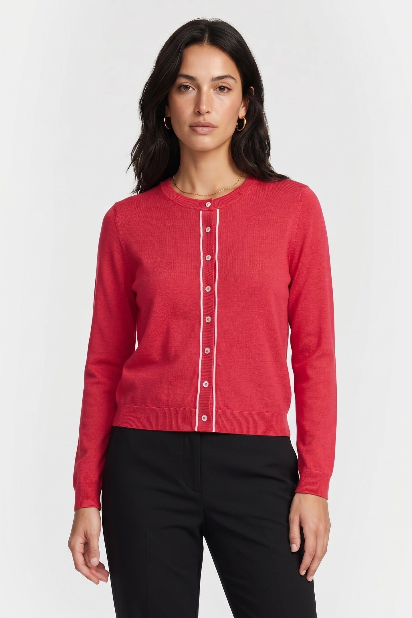 SILK BLEND CARDIGAN RED 1