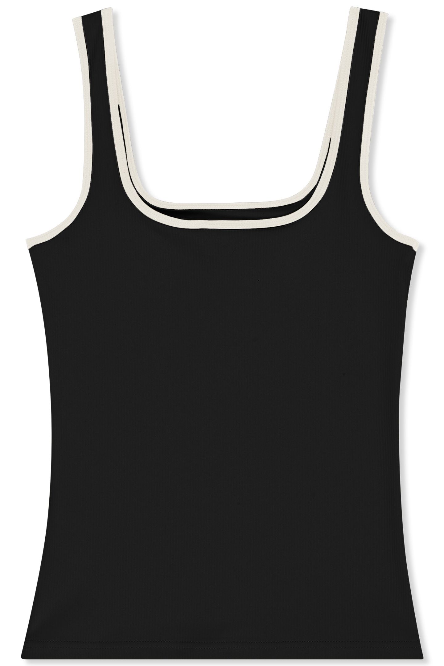 MAIANO SLIM LOGO RIB TANK TOP BLACK 4