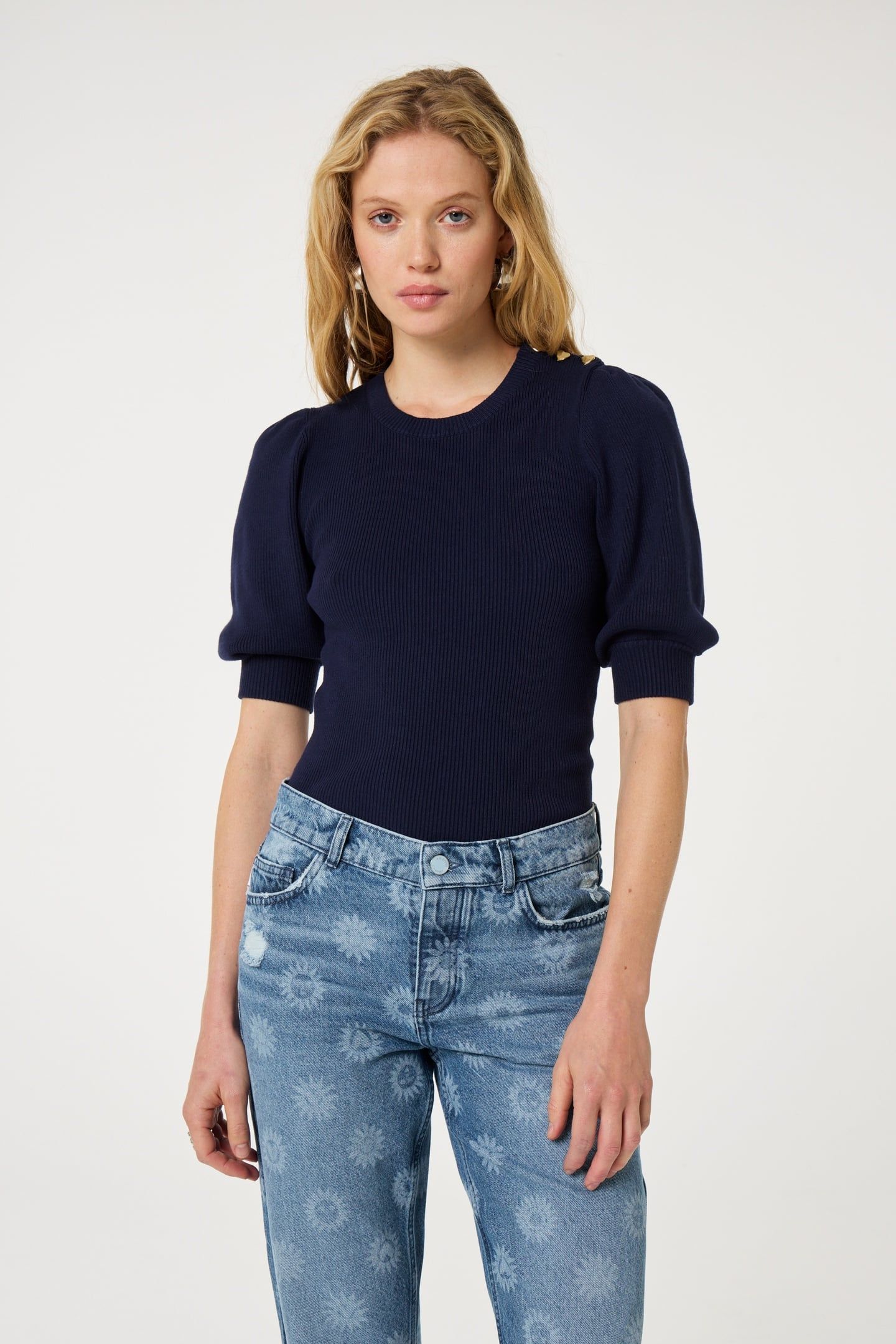 LILLIAN SHORT SLEEVE PULLOVER AFTER MIDNIGHT BLUE 1