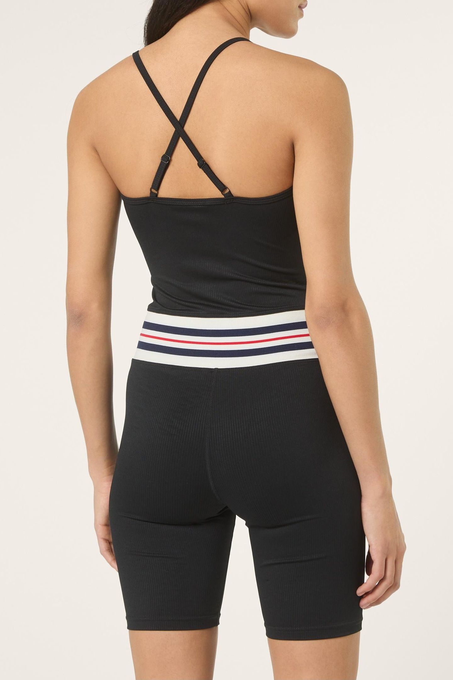 BIENTINA SHORT HERITAGE TAPE ACTIVE JUMPSUIT BLACK 4