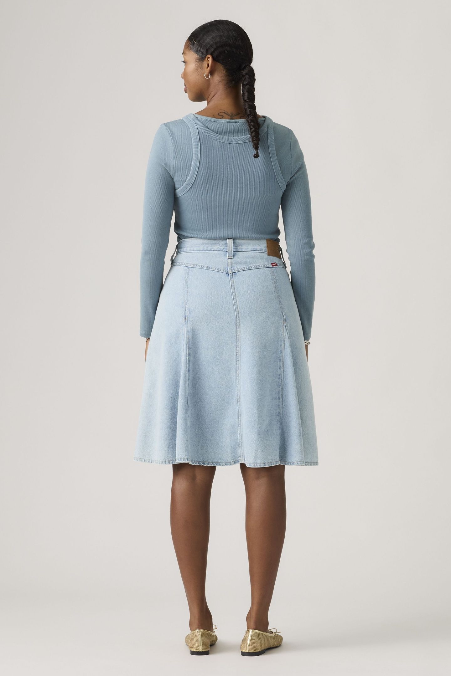 GODET KNEE LENGTH LIGHTWEIGHT SKIRT 3