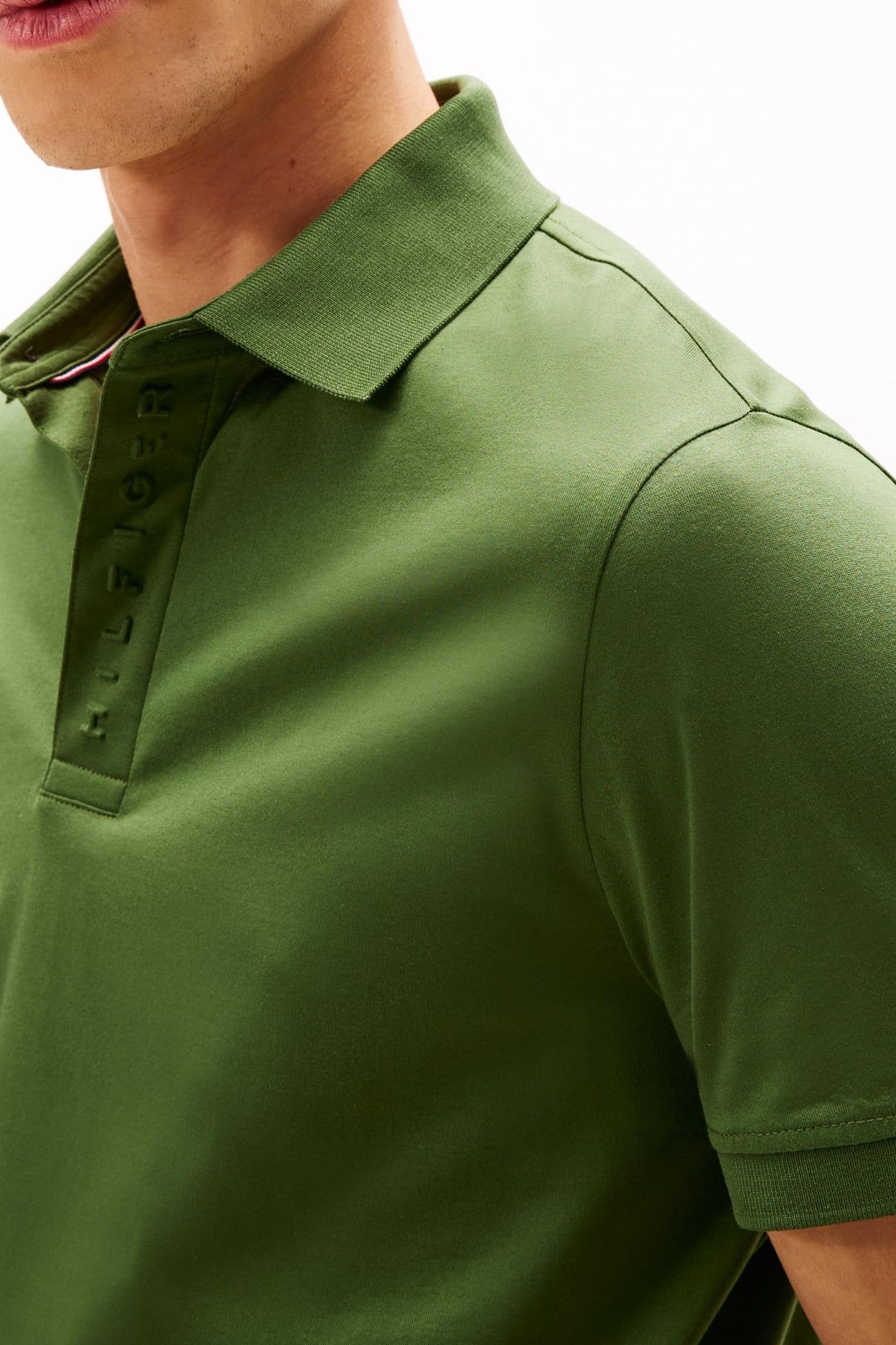 HIDDEN PLACKET DETAIL POLO MOUNTAIN PINE 5