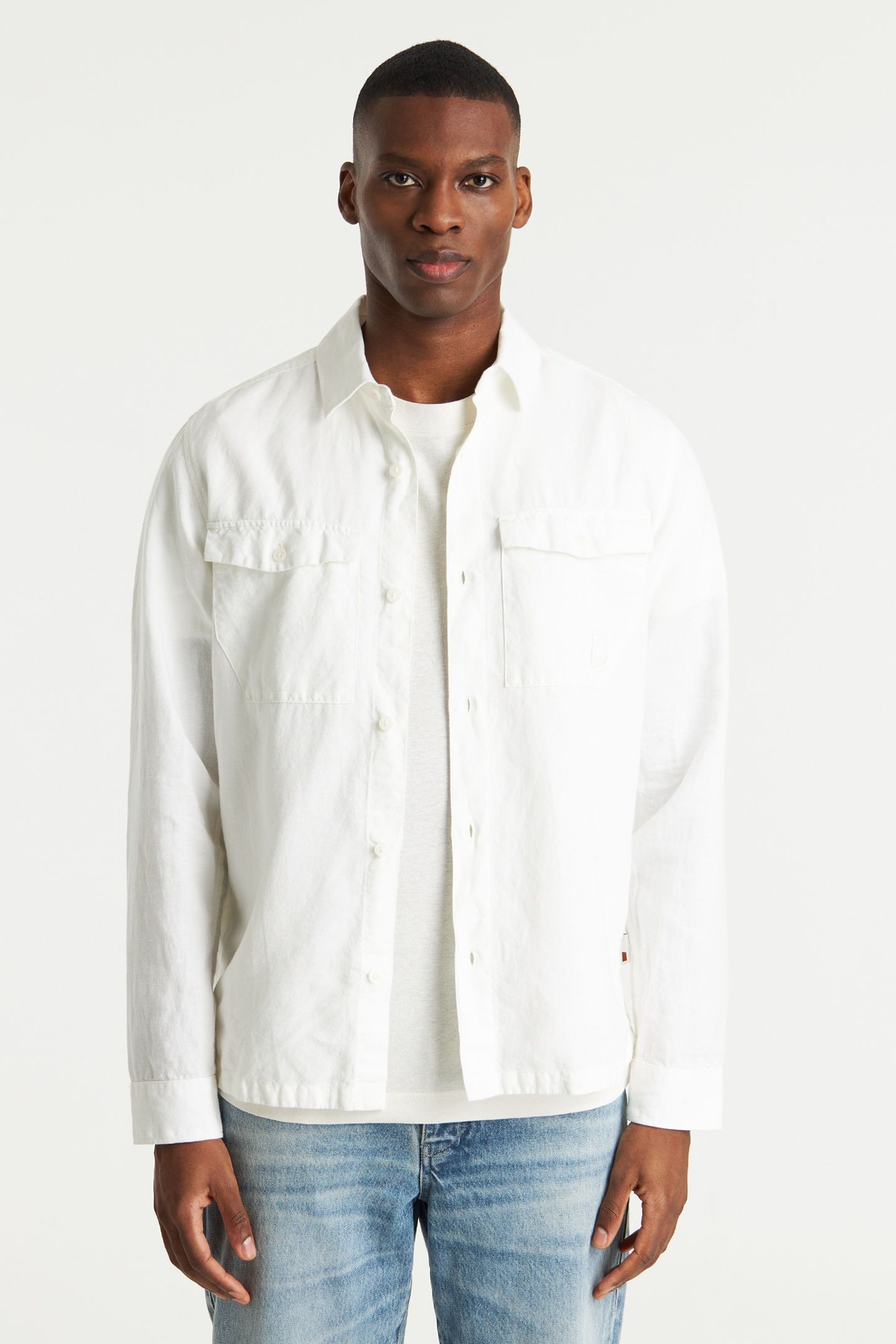 STRYKE LINEN SHIRT LONG SLEEVE MARSHMALLOW 1