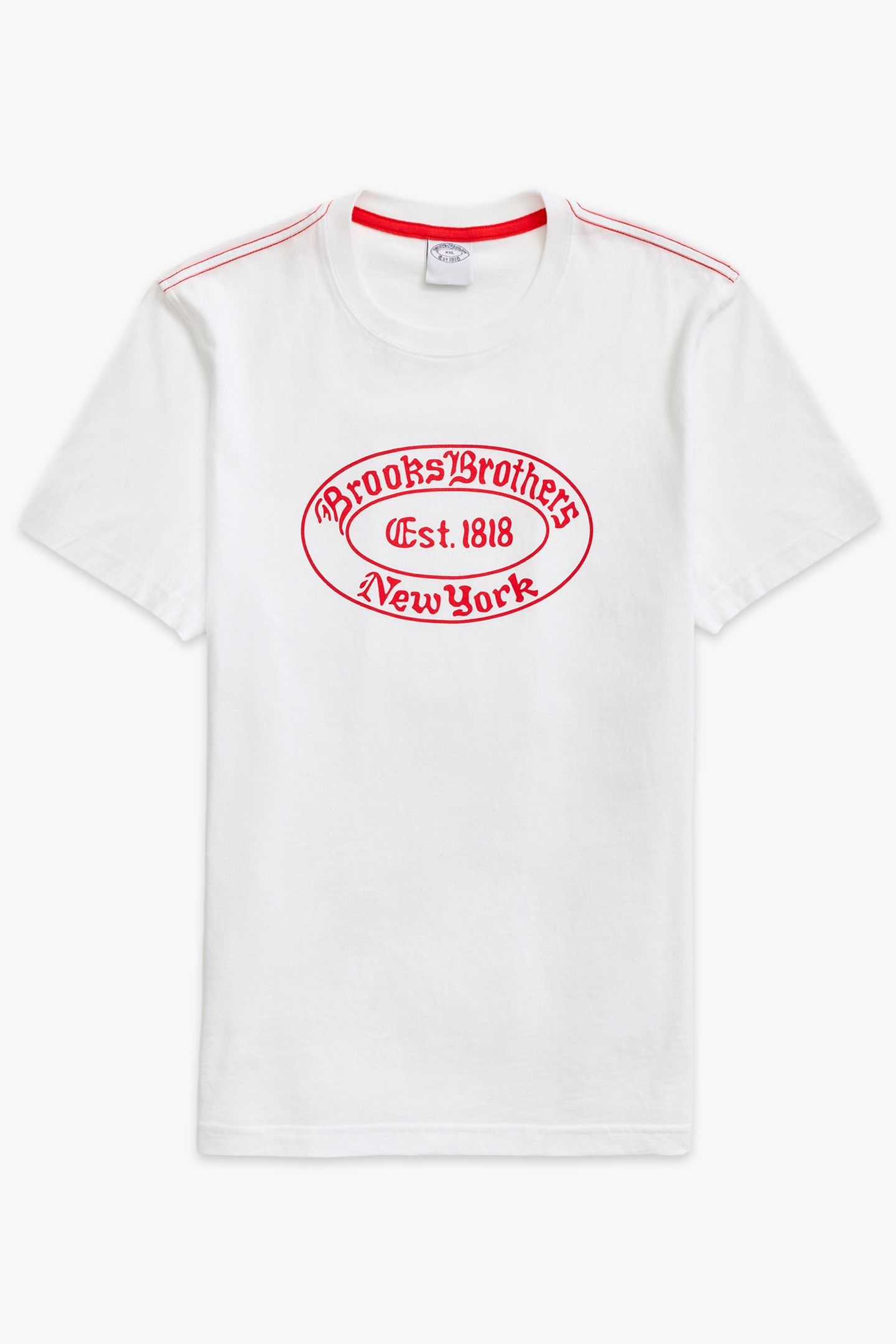 BROOKS BROTHERS LABEL GRAPHIC T-SHIRT OPEN WHITE 4