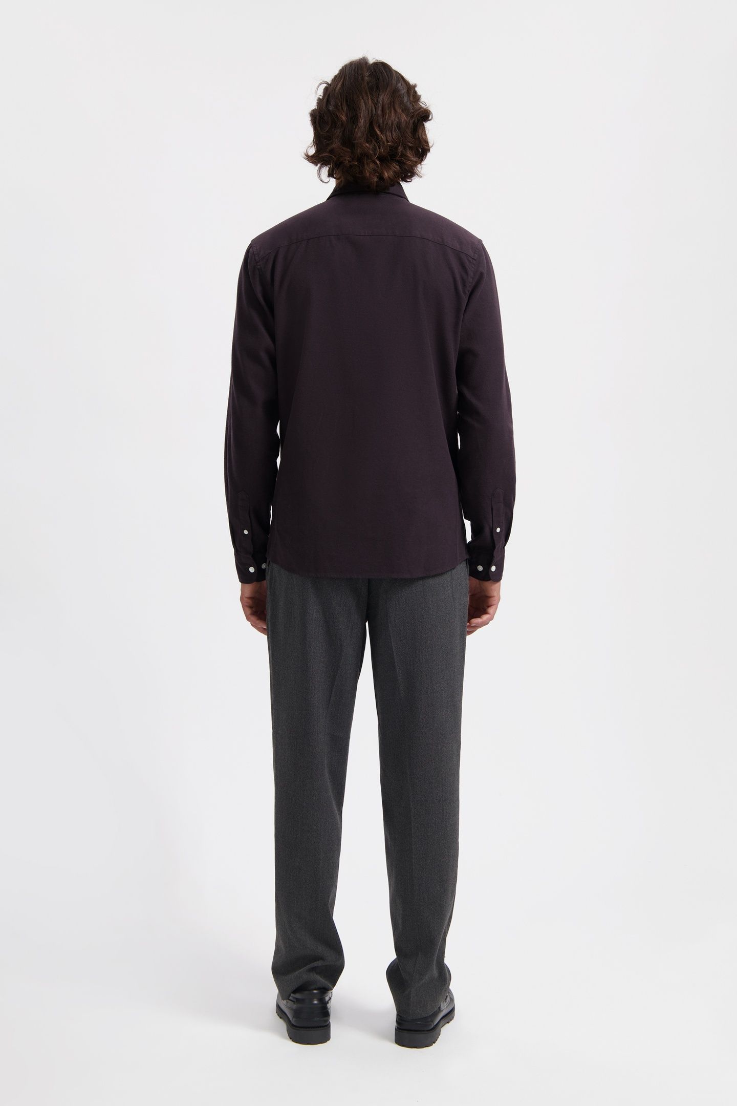 WAL – JAMES BRUSHED TWILL REGULAR SHIRT AUBERGINE 3
