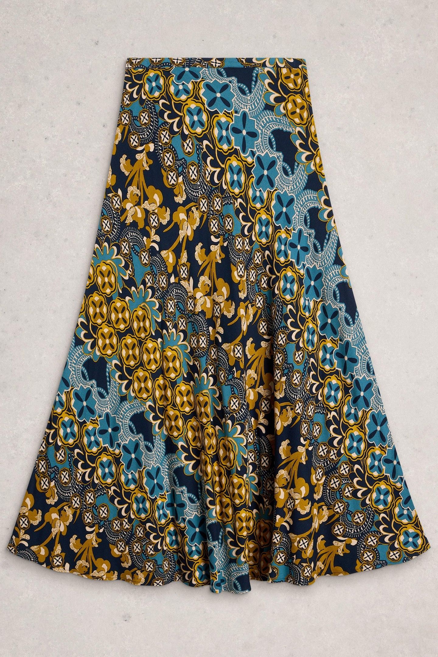 HOPE BIAS CUT MAXI SKIRT NAVY MULTI 5