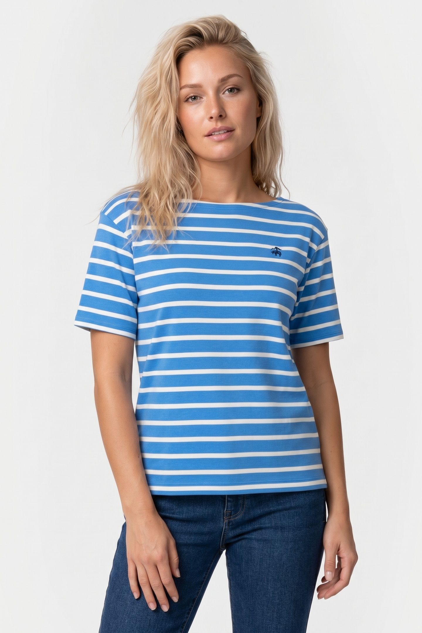 LOGOED T-SHIRT COTTON LIGHT BLUE 1