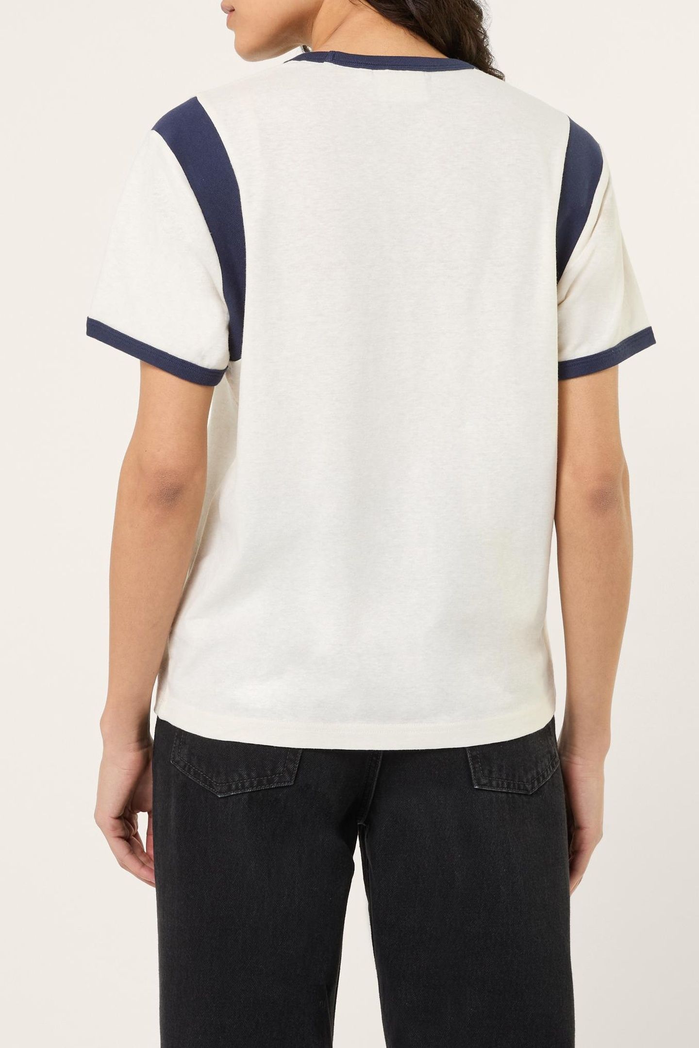 MONTALTO RELAXED GRAPHIC RINGER T-SHIRT EGRET-BLACK IRIS 3