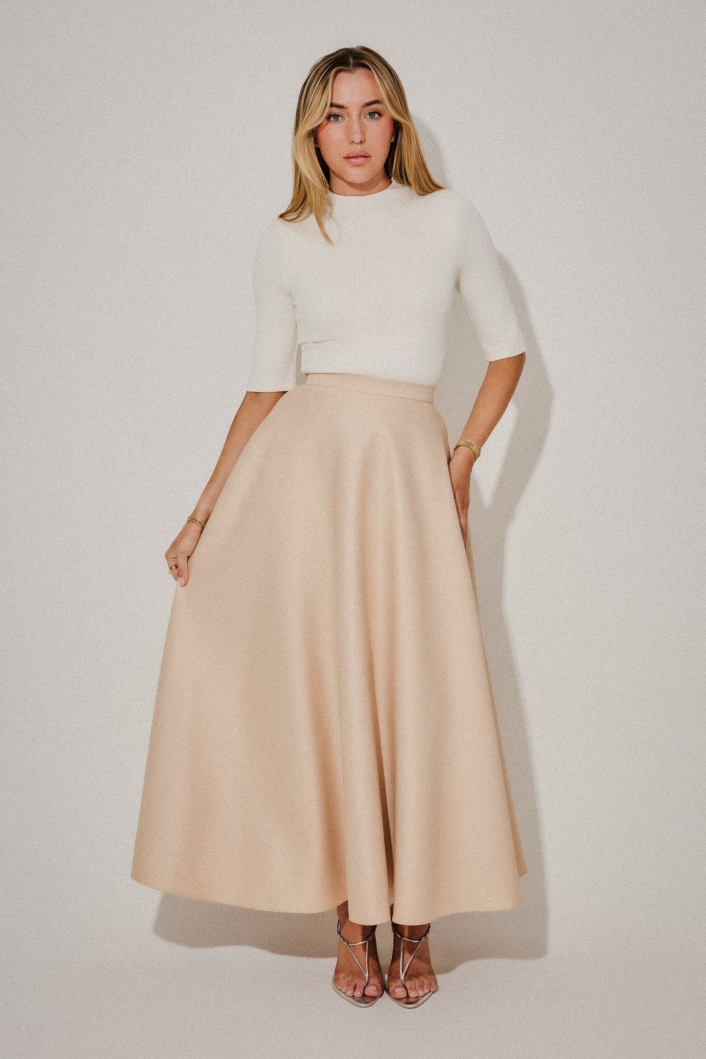 SATIN SKIRT CREAM 1