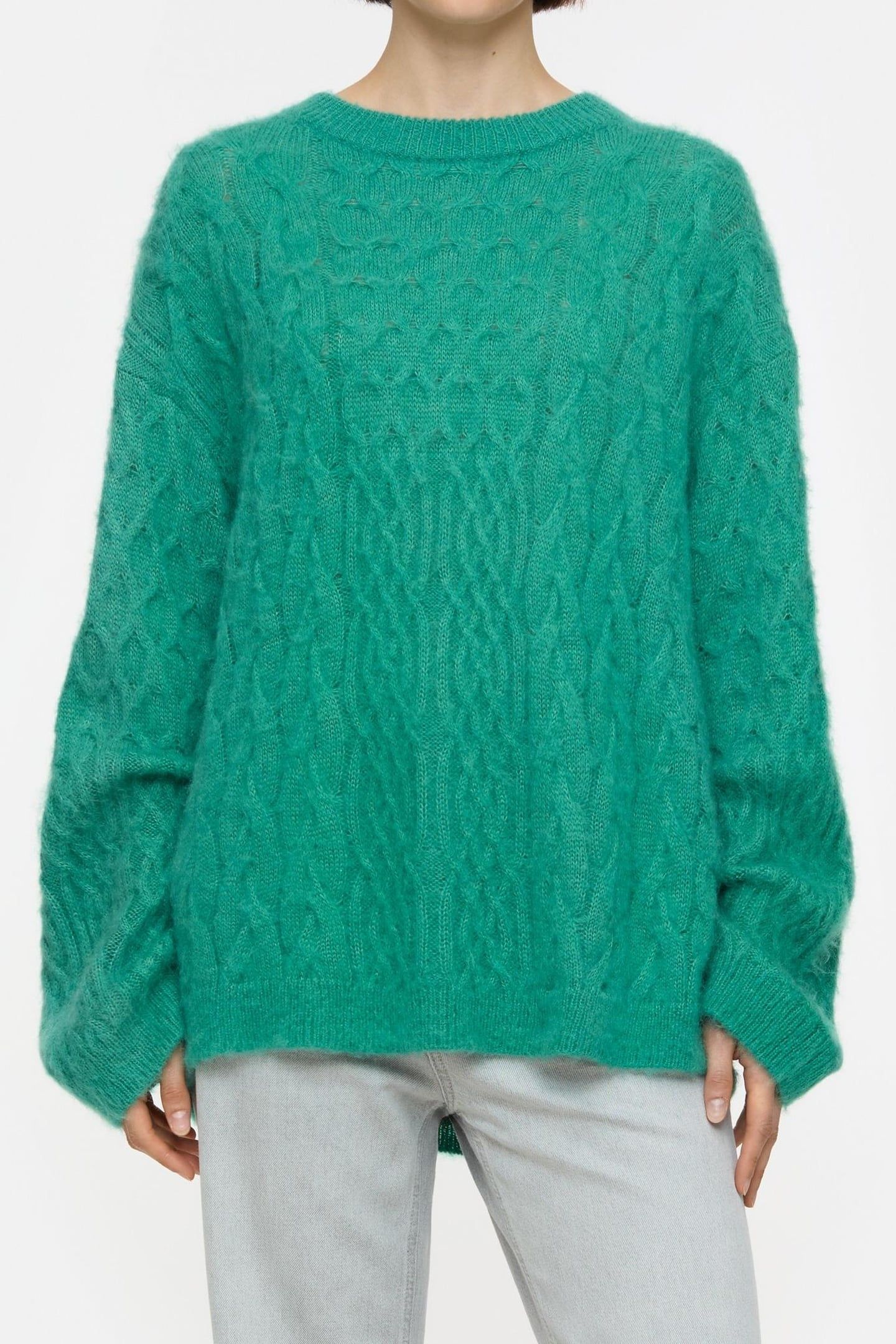 CABLE LONG SLEEVE MEADOW GREEN 1