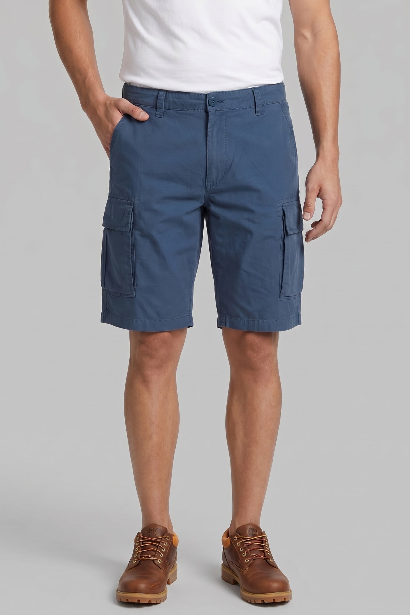 BROOKLINE POPLIN CARGO SHORT DARK DENIM 1