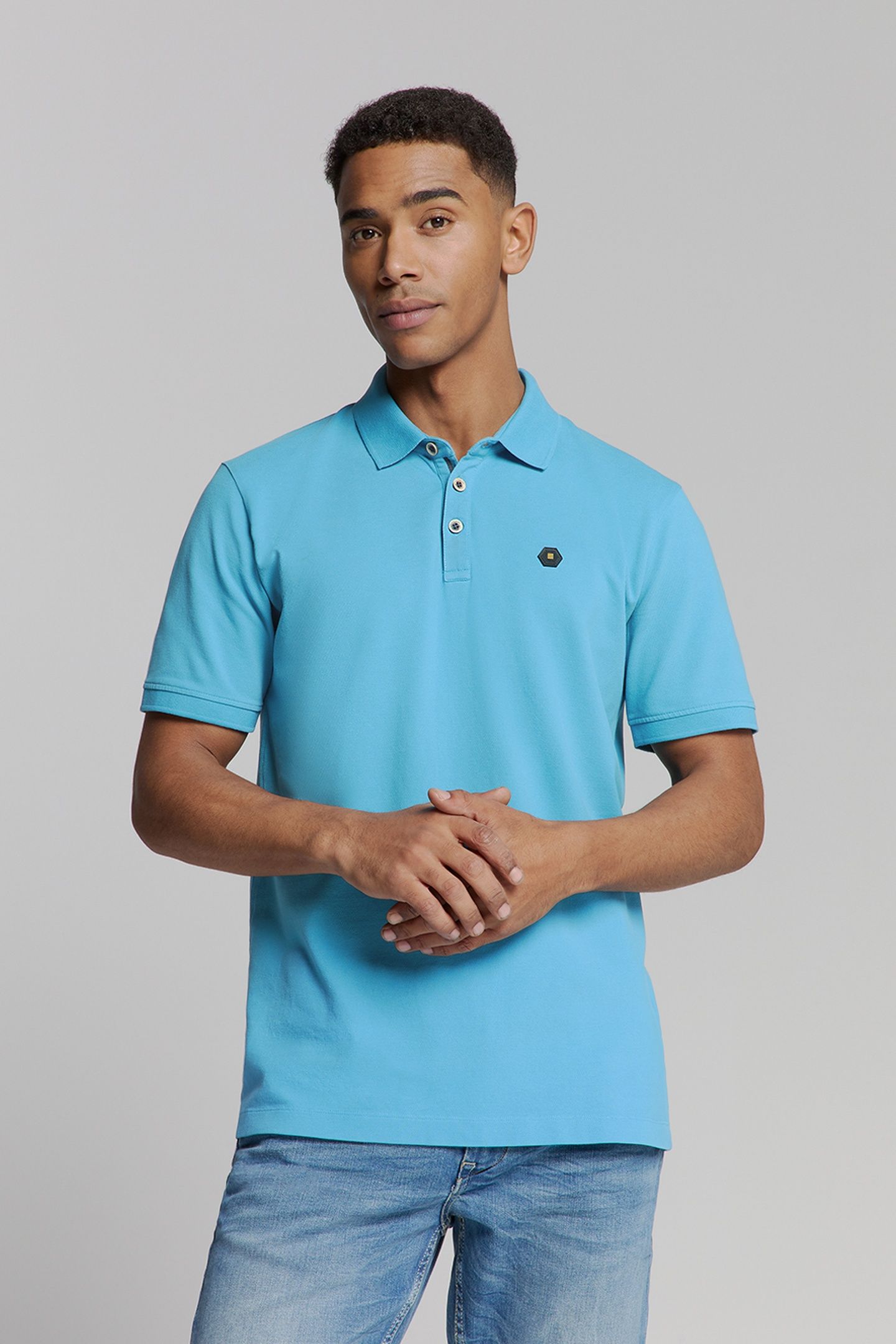 POLO PIQUE GARMENT DYED SEABLUE 3