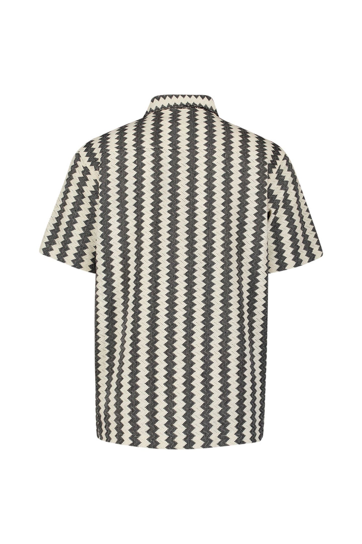 SHIRT SHORT SLEEVE ZIG ZAG JACQUARD OFFWHITE 5