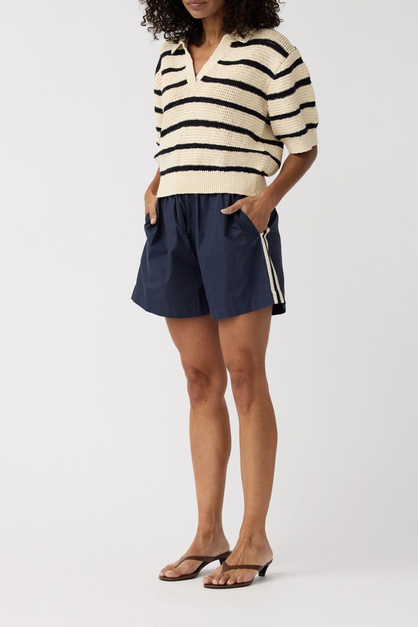POLO DALIA WOOL WHITE/NAVY STRIPE 2