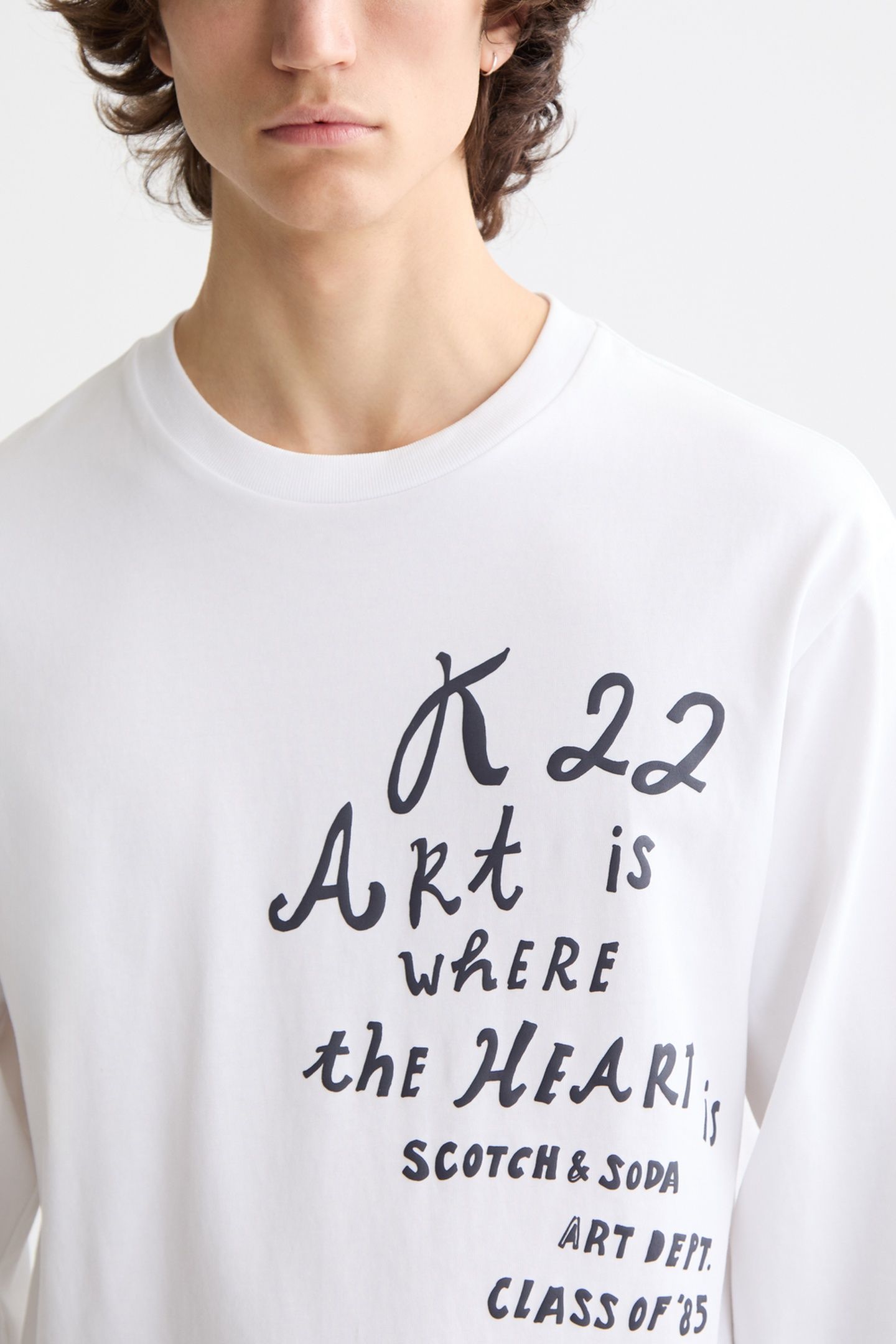 RELAXED-FIT LONG-SLEEVED ARTWORK T-SHIRT BRIGHT WHITE 7