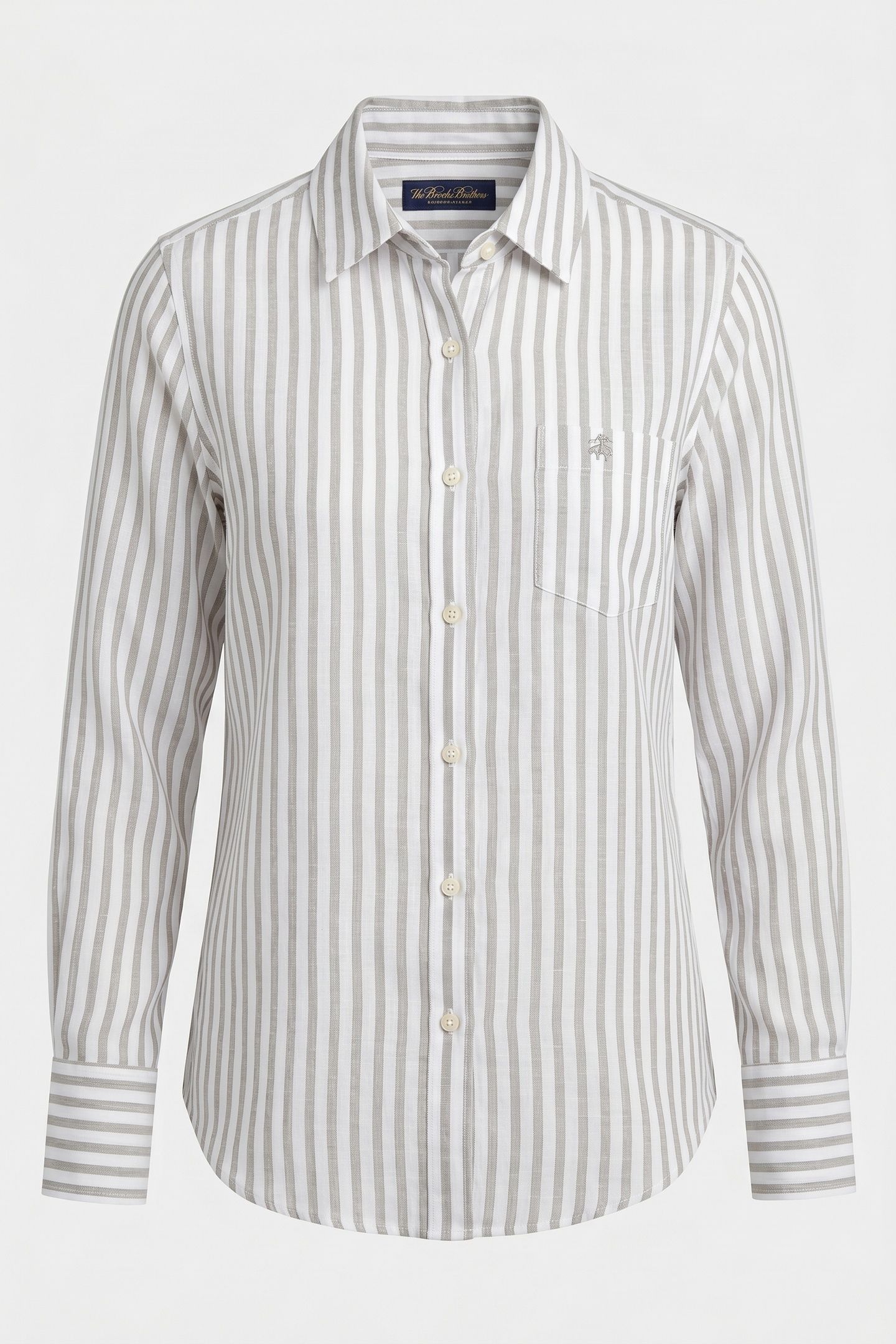 RELAXED FIT STRIPED LINEN SHIRT MEN'S DESIGN GREEN 4