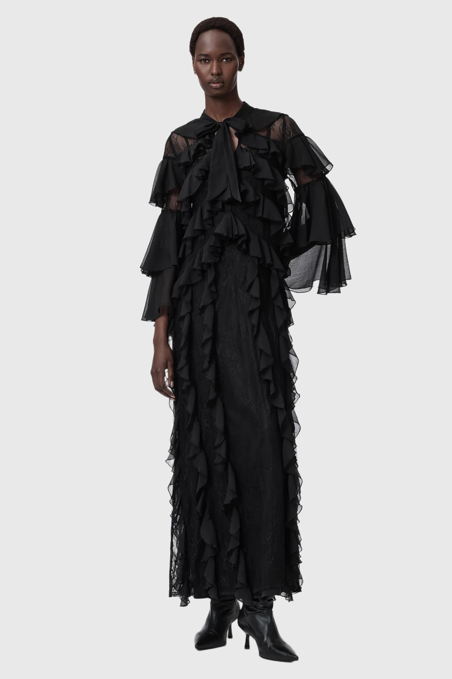 AMBI LACE MAXI DRESS BLACK 1