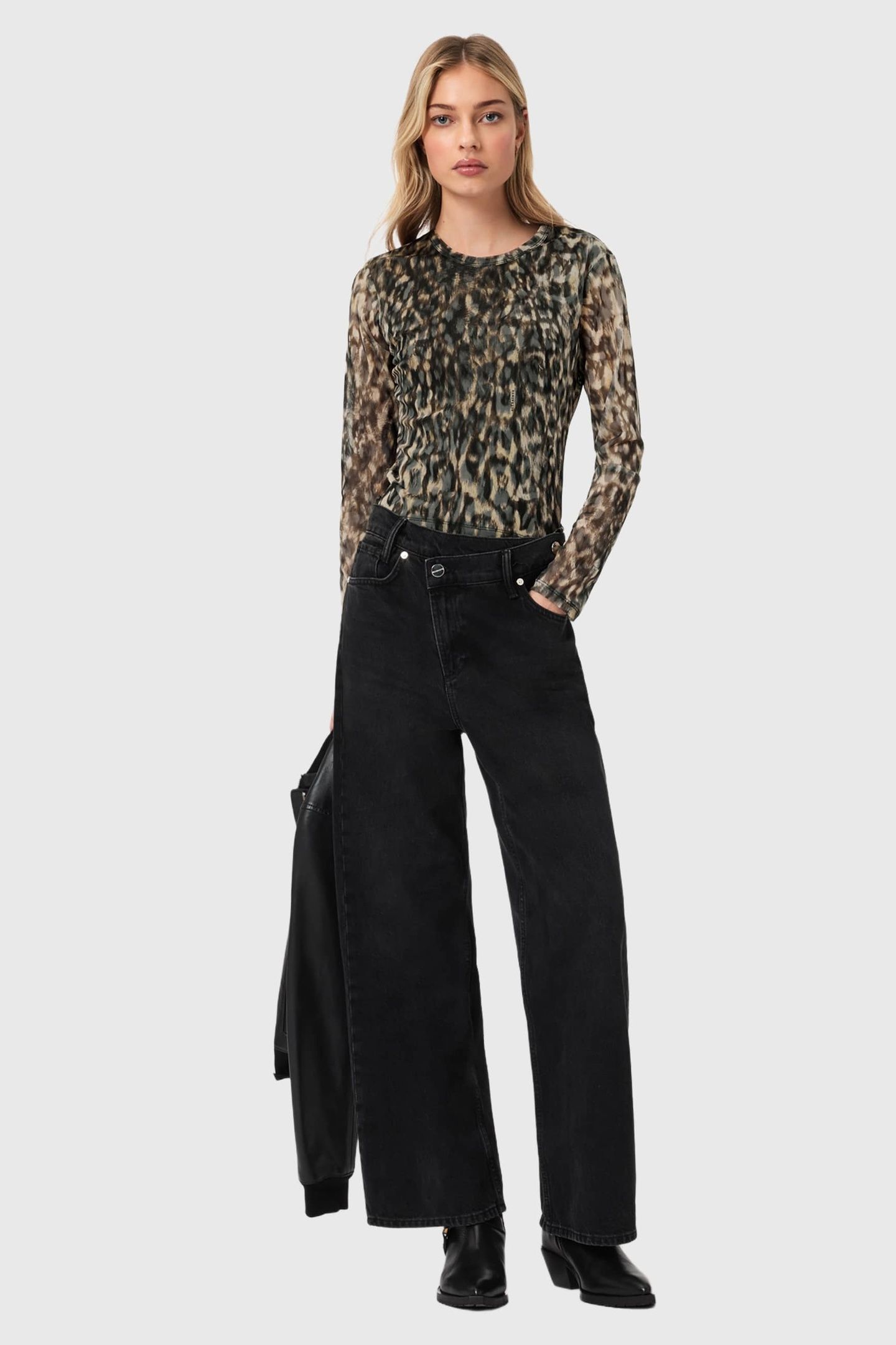 ELLIE MESH LS TEE LEPPO BROWN 1