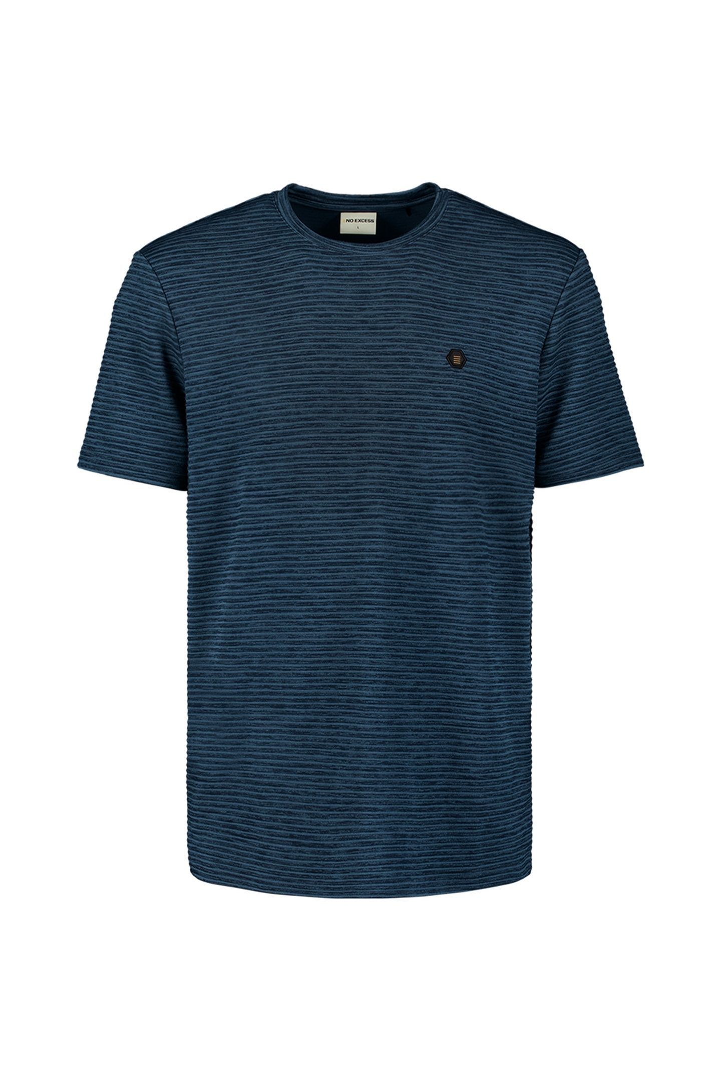 T-SHIRT CREWNECK VELVET STRIPES DEEP BLUE 1