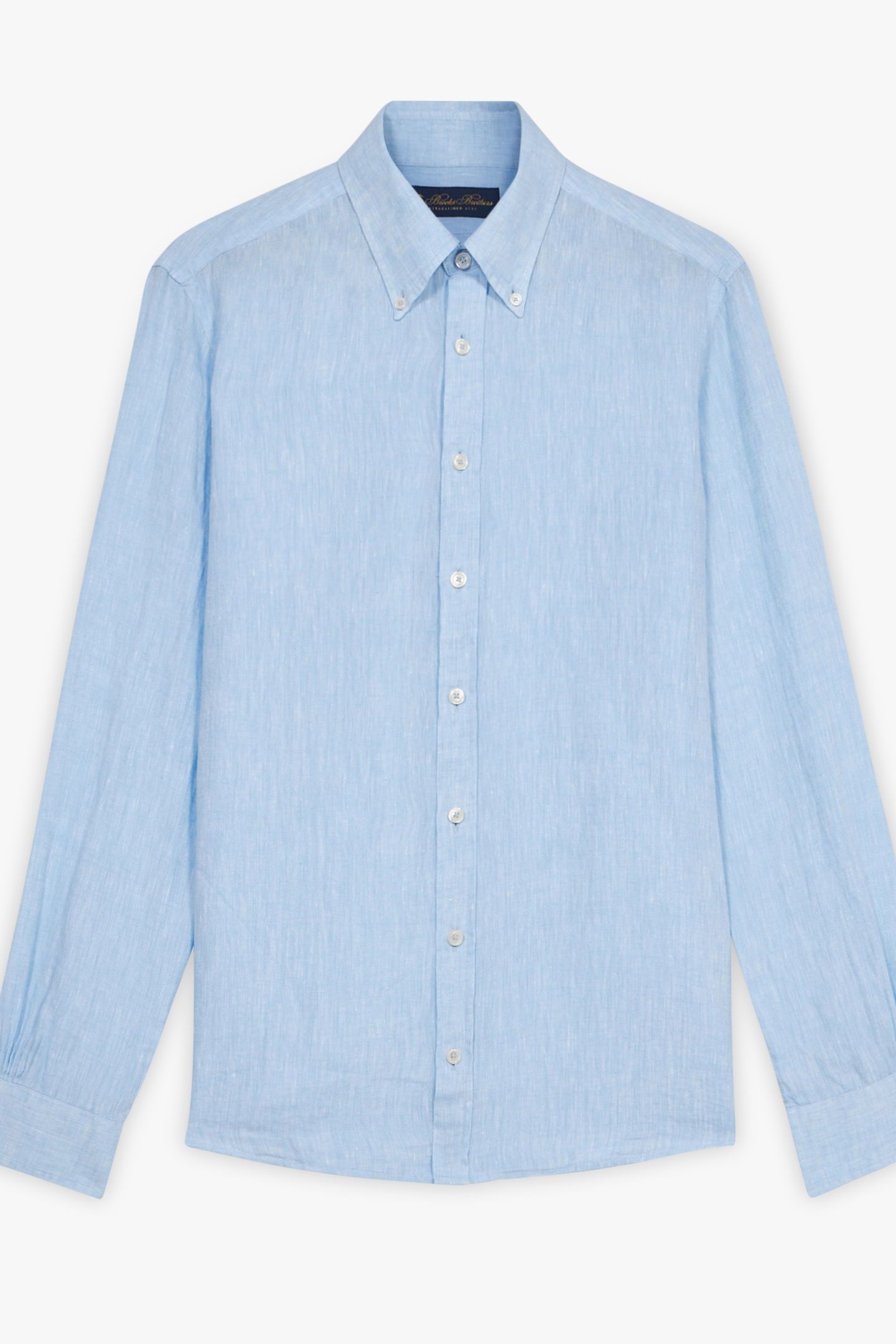 SLIM FIT LINEN BUTTON DOWN SHIRT LIGHT BLUE 4