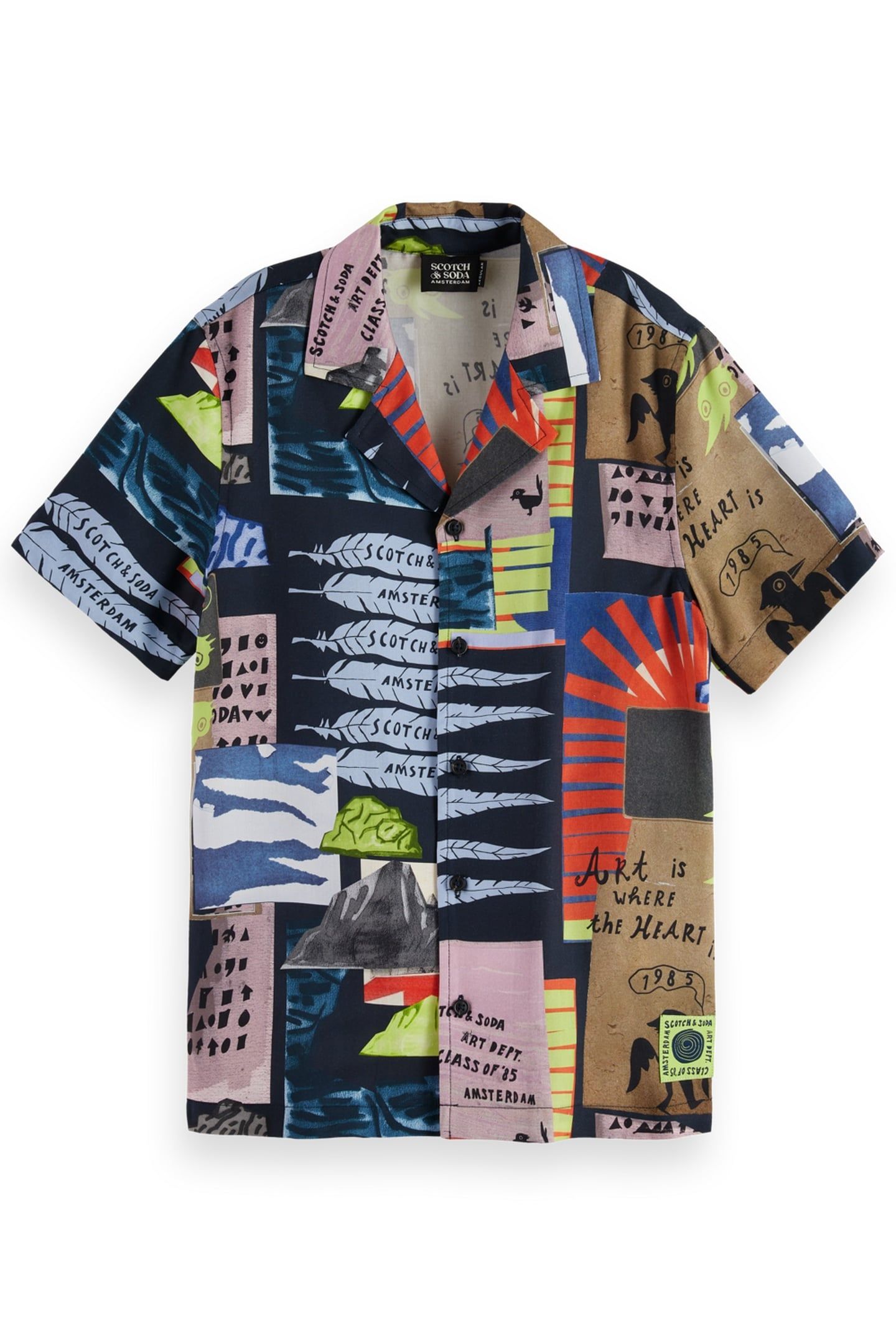 BOY ALL-OVER PRINTED SHORT-SLEEVED SHIRT ART DEPT COLLAGE AN 1